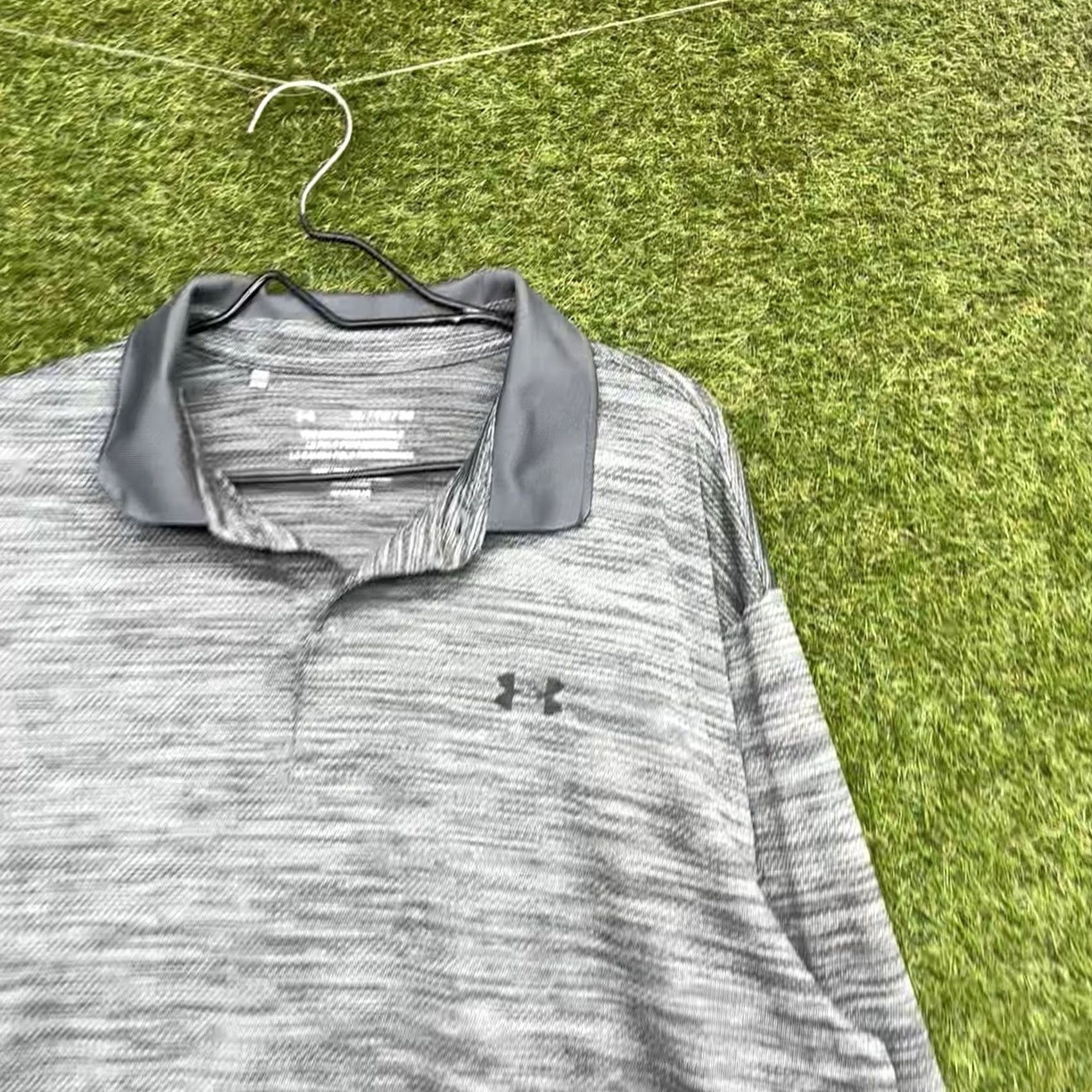 Under Armour Under Armour Performance Polo Shirt Mens XL Gray Outdoors Golf Long Sleeve Button Collared Knit Fabric Regular Fit Sports Polo Size US XL / EU 56 / 4 - 2 Thumbnail