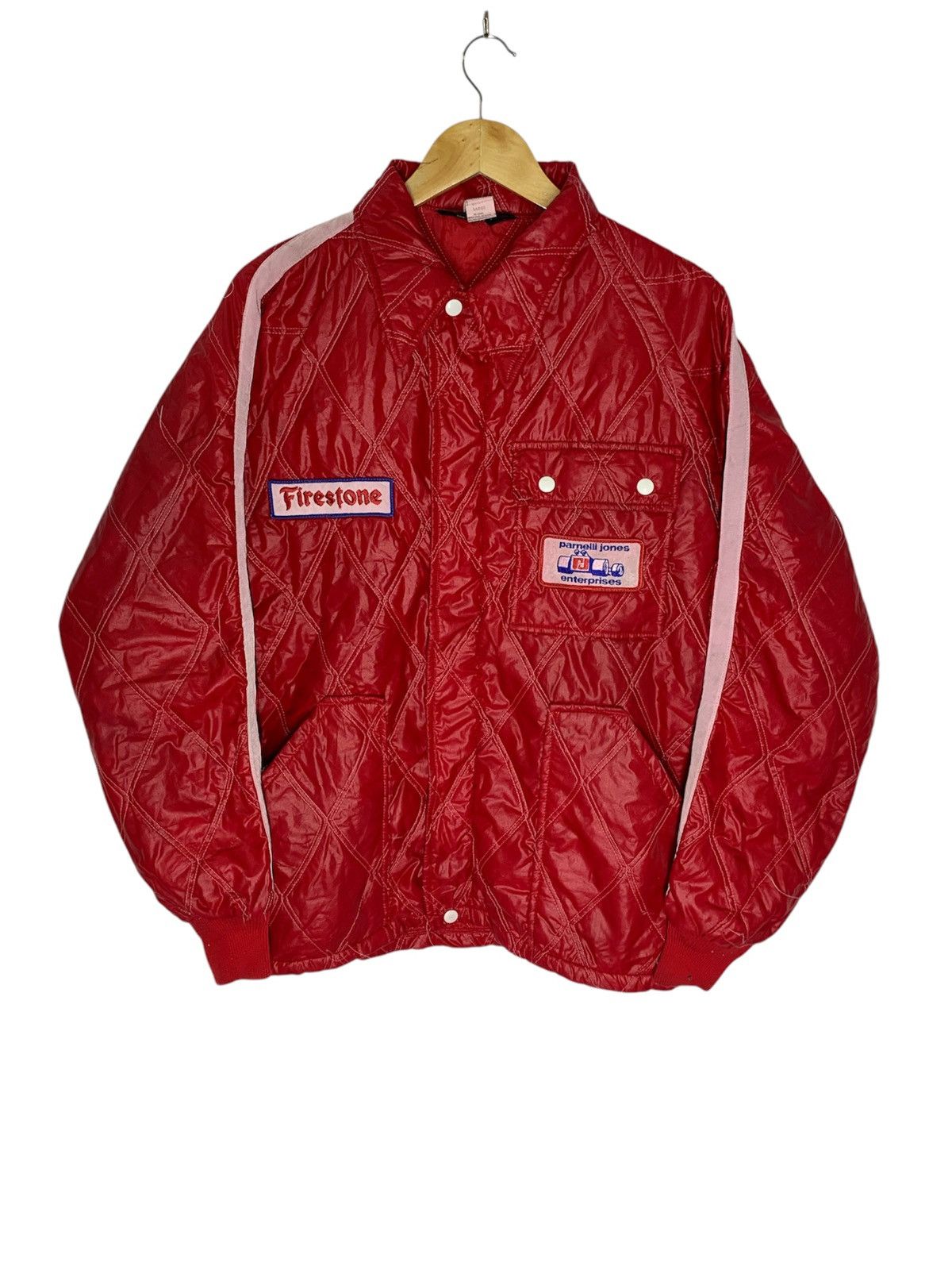 Swingster × Vintage Vintage 80’s Swingster Firestone Racing Quilted Jacket Size US L / EU 52-54 / 3 - 1 Thumbnail