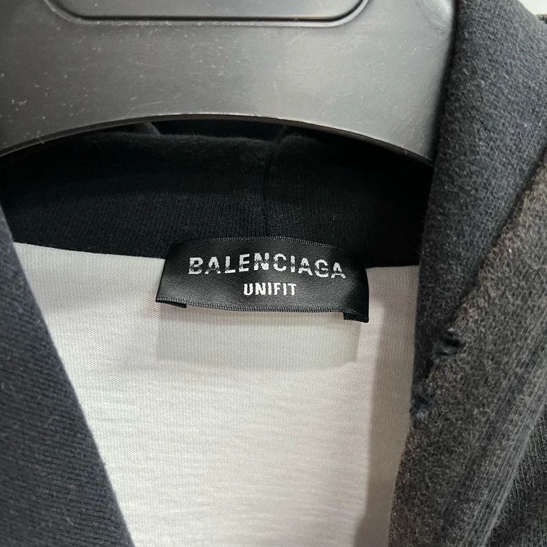 Balenciaga Balenciaga Black Print Crack Design Hole Crack Effect Hoodi Size US S / EU 44-46 / 1 - 2 Thumbnail