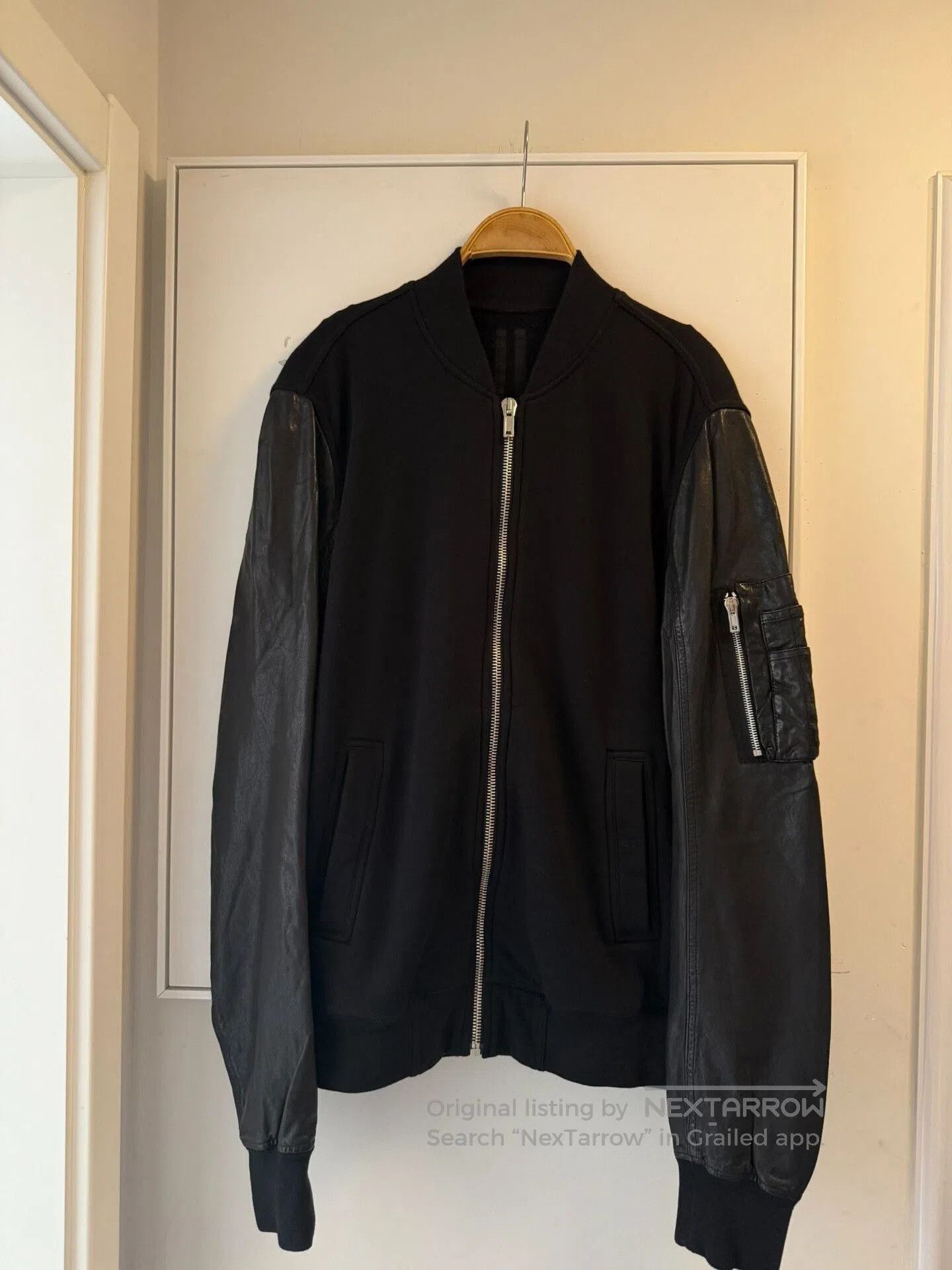 Rick Owens Rick Owens Men's Jacket with Leather Sleeves. Size US S / EU 44-46 / 1 - 5 Thumbnail