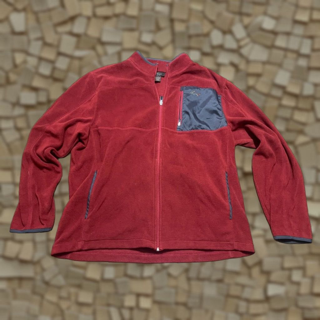 Vintage Greg Norman Sweater Men's Large Red Gray Full Zip Fleece Pockets, Regular Fit, Solid, Casual, Men, XL? Wait check. Size US L / EU 52-54 / 3 - 1 Thumbnail