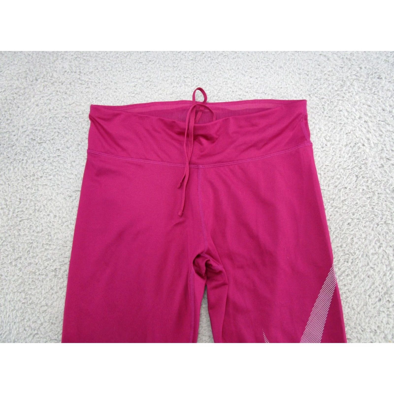 Nike Nike Dri Fit Women's Pink Cropped Leggings Size M | Big Swoosh, Yoga & Training, Cross Training, Gym & Training Size 32" / US 10 / IT 46 - 3 Thumbnail