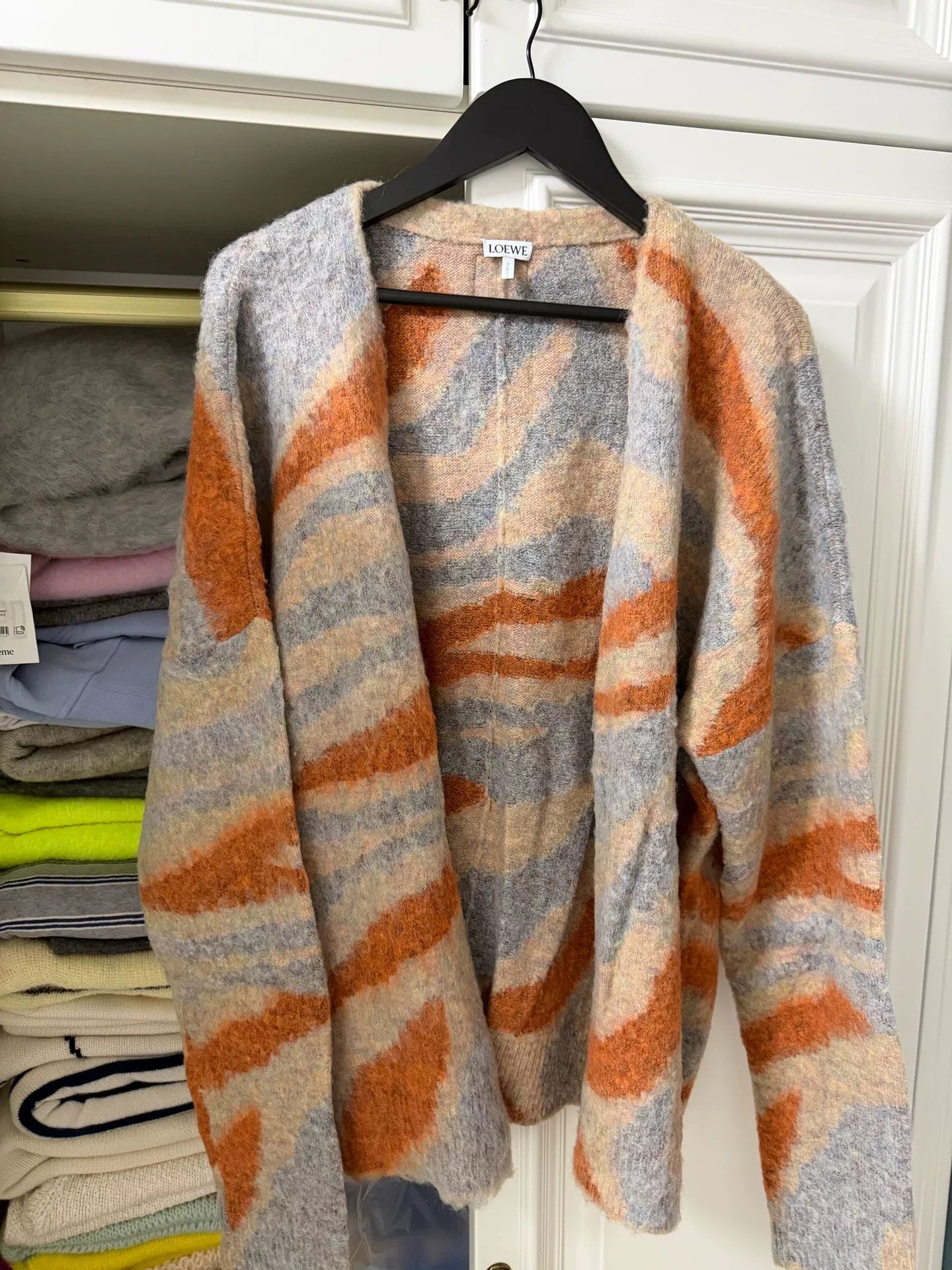 Loewe LOEWE Mohair Cardigan with Colorful Pattern Size US L / EU 52-54 / 3 - 1 Thumbnail