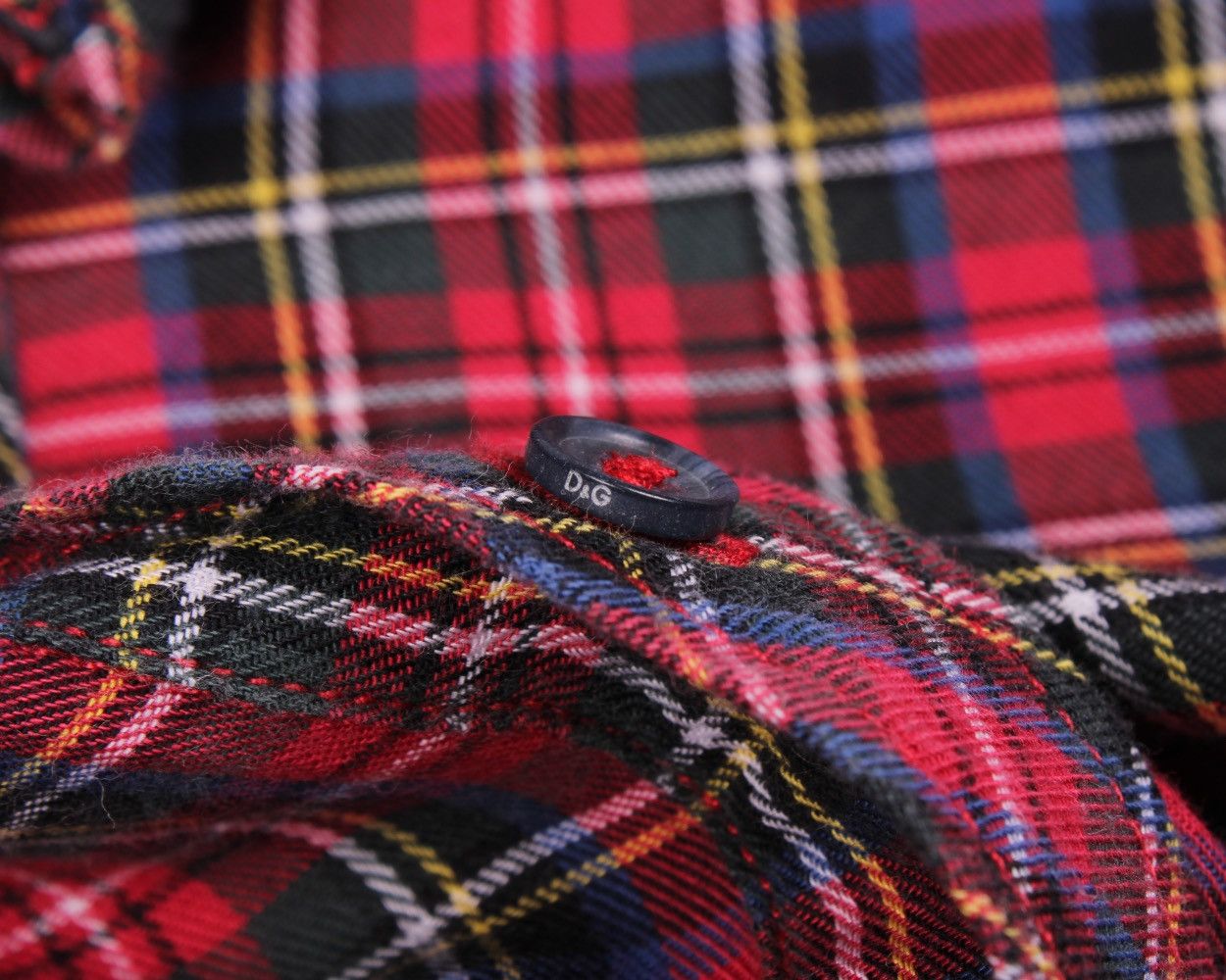 Designer × Dolce & Gabbana Dolce & Gabbana George Plaid Red Long Sleeve Button Shirt Size US L / EU 52-54 / 3 - 8 Thumbnail