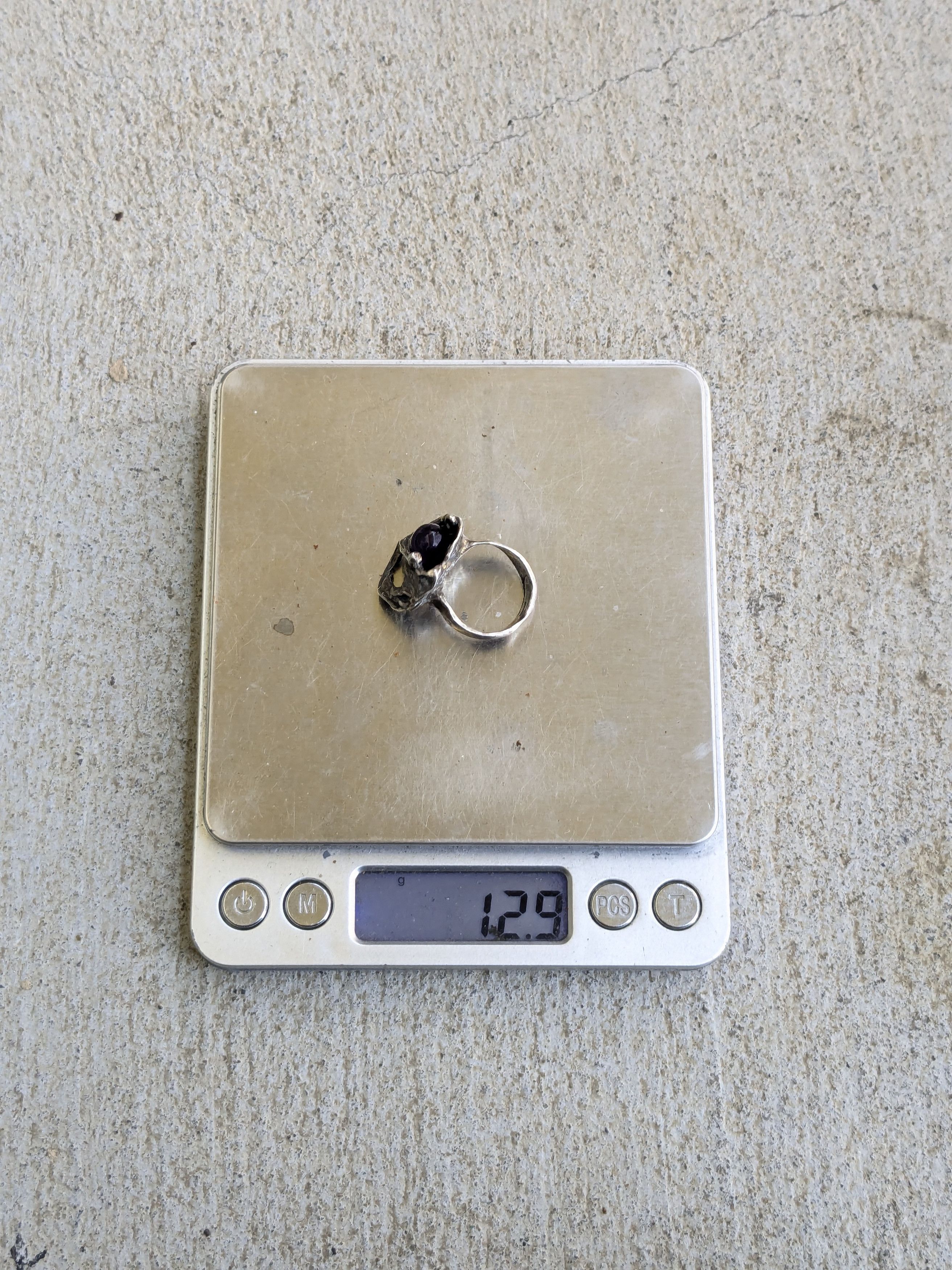 Jewelry × Vintage Vintage Sterling Silver Ring Purple Amethyst 6.5 Brutalist Size ONE SIZE - 15 Thumbnail