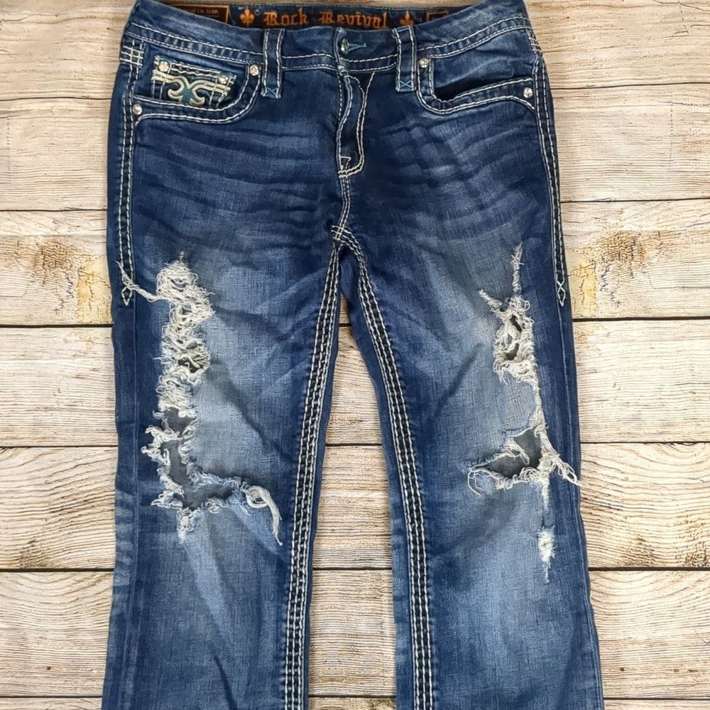 Rock Revival Rock revival distressed Stacey straight jeans size 30 Size 30" / US 8 / IT 44 - 2 Thumbnail