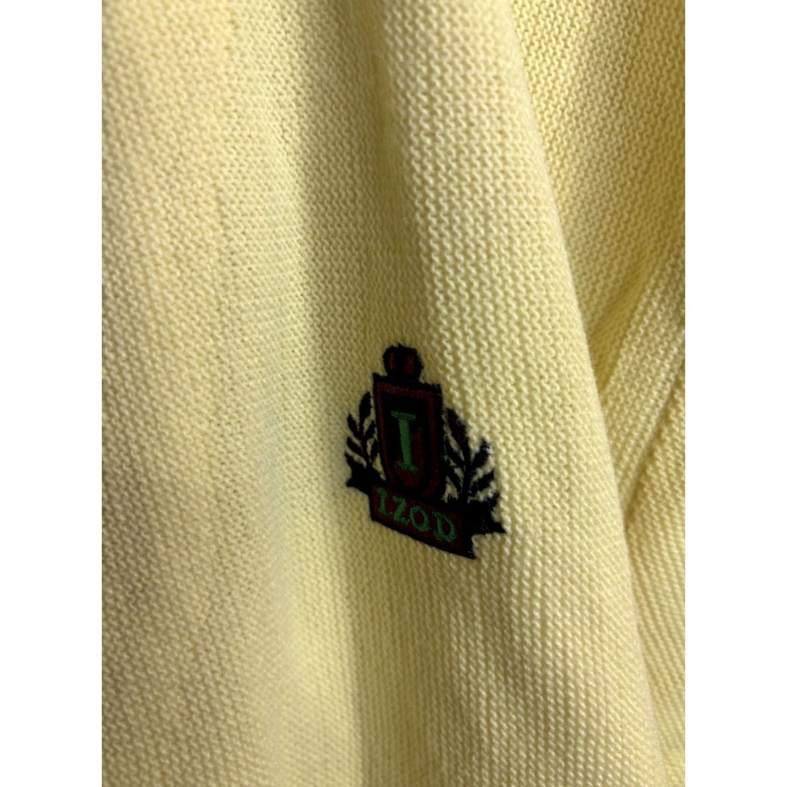 Izod VINTAGE IZOD Cardigan Sweater Mens XL Yellow V Neck Snap Button Crest Logo Preppy Size US XL / EU 56 / 4 - 4 Thumbnail