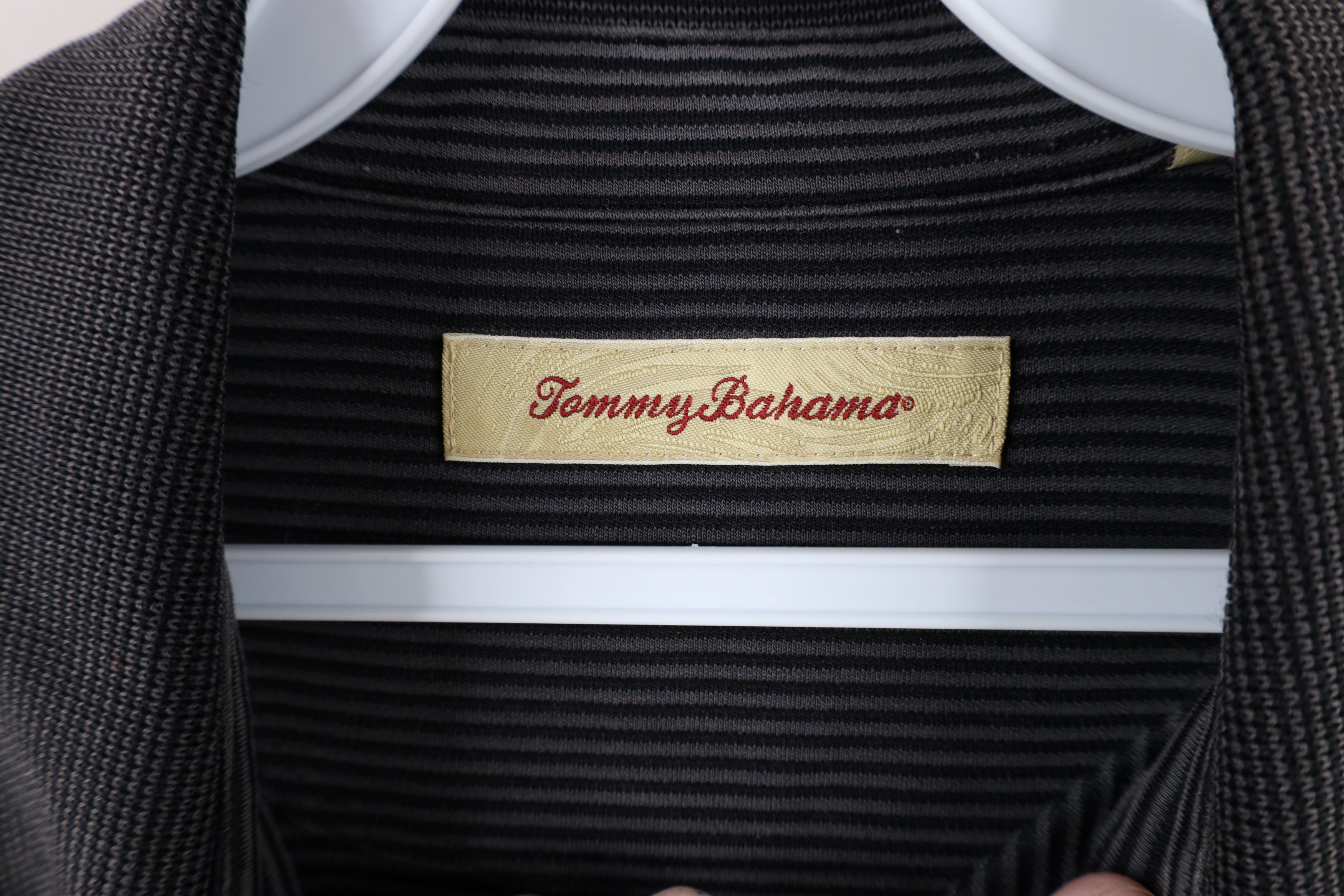 Tommy Bahama × Vintage Vintage Tommy Bahama Knit Short Sleeve Polo Shirt Black Size US M / EU 48-50 / 2 - 7 Thumbnail