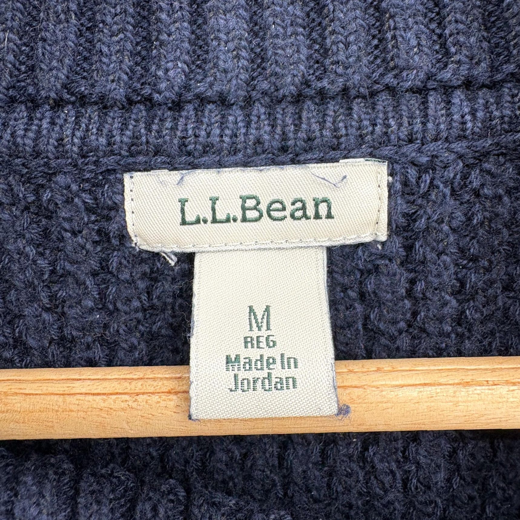 Vintage L.L.Bean Sweater Womens Medium Blue Turtleneck Waffle-Knit Pullover All-Day Casual Knit Size M / US 6-8 / IT 42-44 - 4 Thumbnail