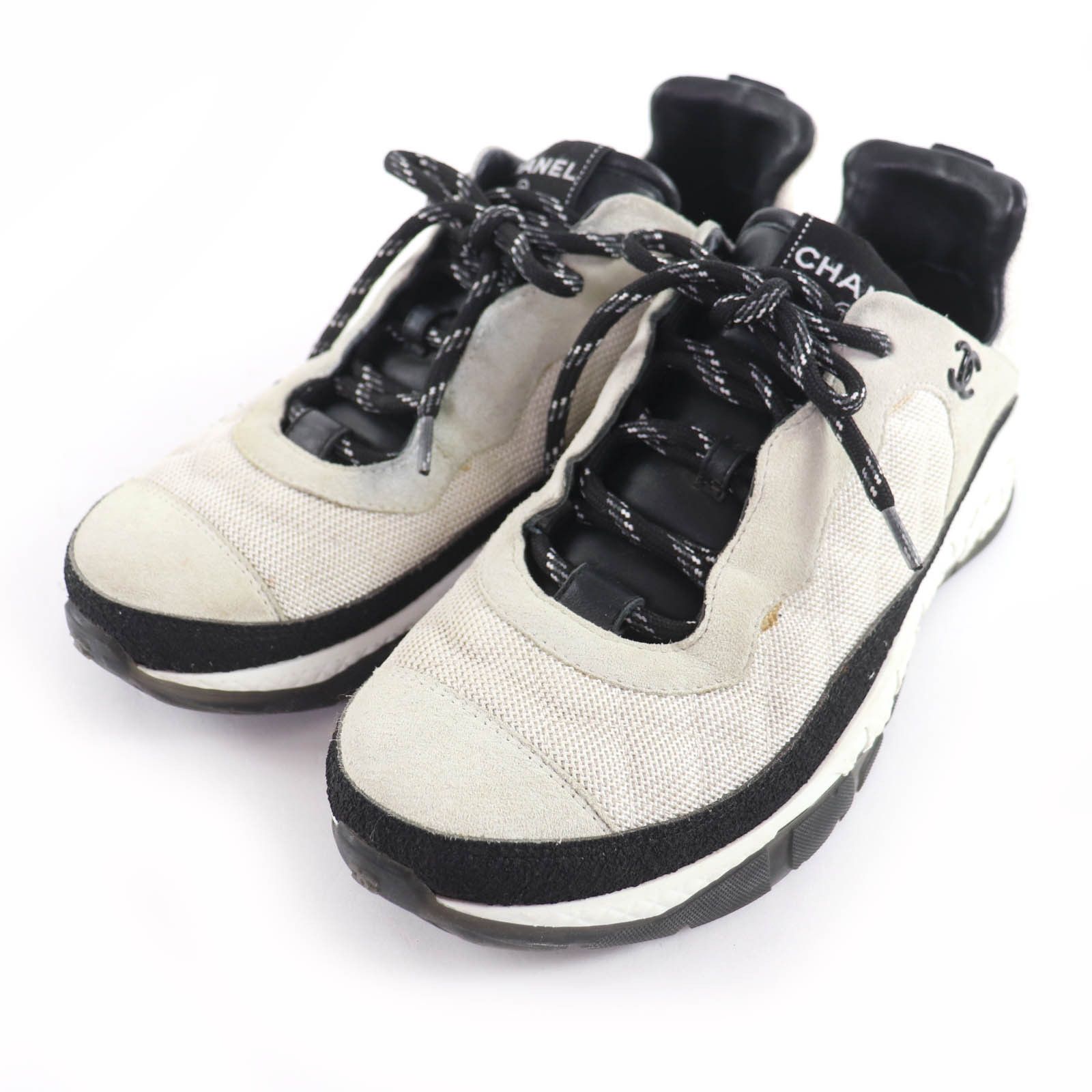 Chanel Chanel Chanel Leather Mesh Sneakers Leather Shoes DUTY FREE for USA Size ONE SIZE - 1 Thumbnail