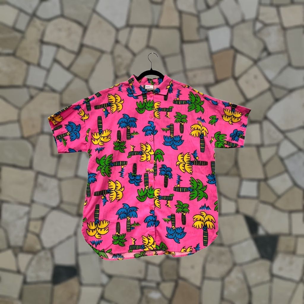 Vintage VINTAGE Avon Fashions Palm Tree Print Button-Up Shirt M Pink Unisex Adults Short Sleeve Size US M / EU 48-50 / 2 - 1 Thumbnail