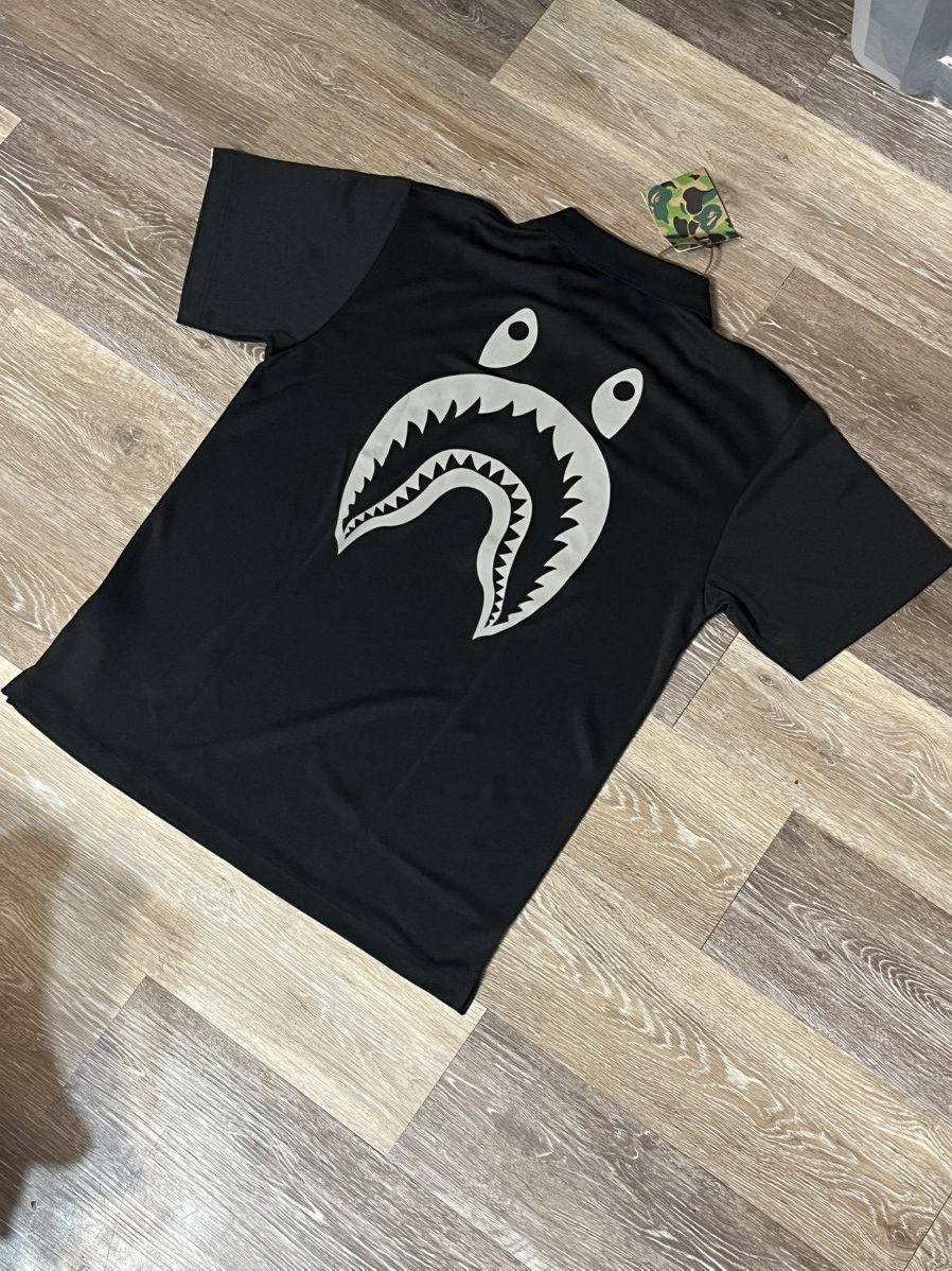 Bape Bape Shark WGM Polo in Black Size US L / EU 52-54 / 3 - 3 Thumbnail