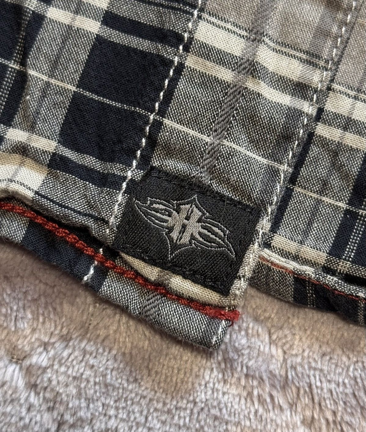 Harley Davidson × Vintage Vintage Harley Davidson Skull Big Logo Flannel Shirt Plaid Size US XL / EU 56 / 4 - 15 Thumbnail