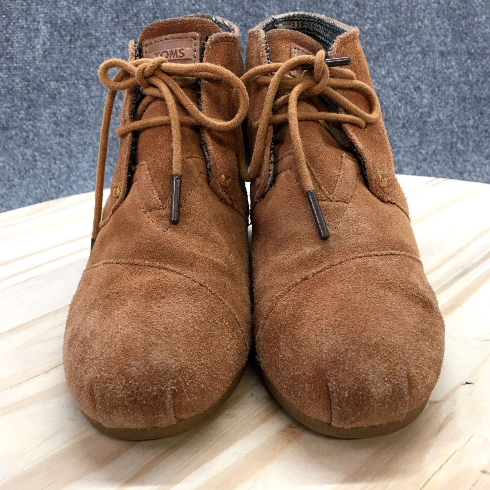 Toms TOMS Chukka Boots Women’s 7.5 Brown Kala Dessert Lace Up Wedge Casual Leather Shoes Size US 8 / IT 38 - 6 Thumbnail