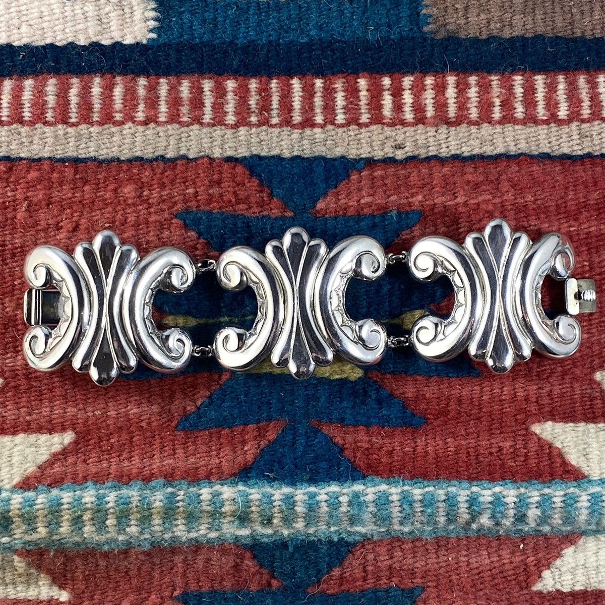 Japanese Brand × Kapital × Vintage Vtg 70s Taxco Sterling Silver Gothic Fluer Link Cuff Grunge Size ONE SIZE - 2 Thumbnail