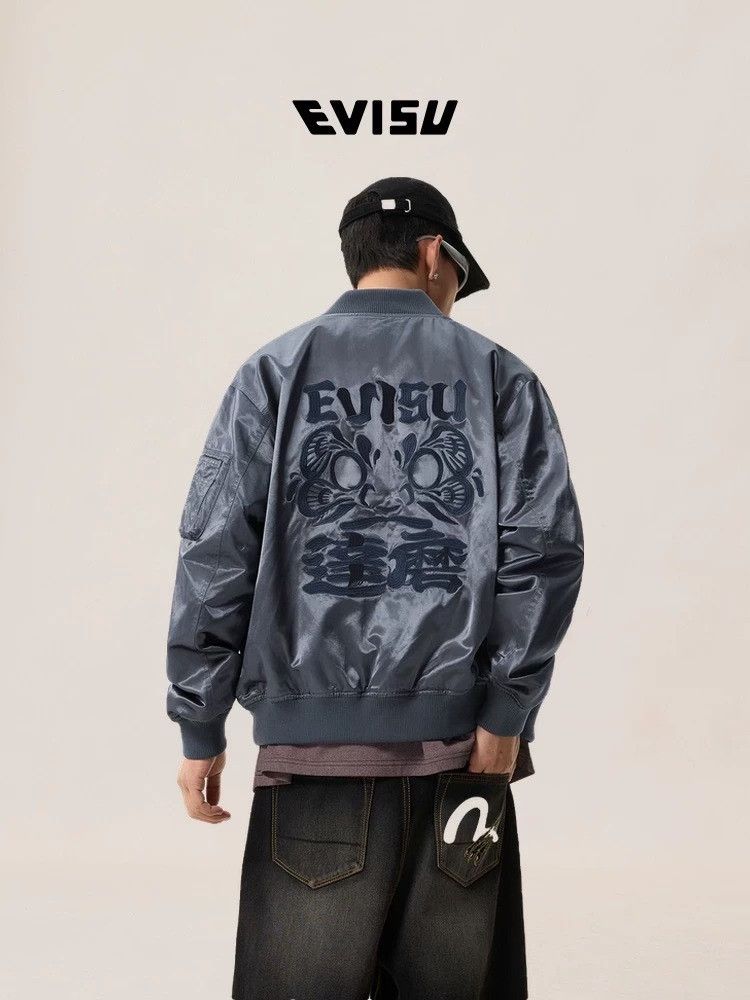 Evisu EVISU Men's Daruma Embroidery Bomber Jacket Size US L / EU 52-54 / 3 - 1 Thumbnail
