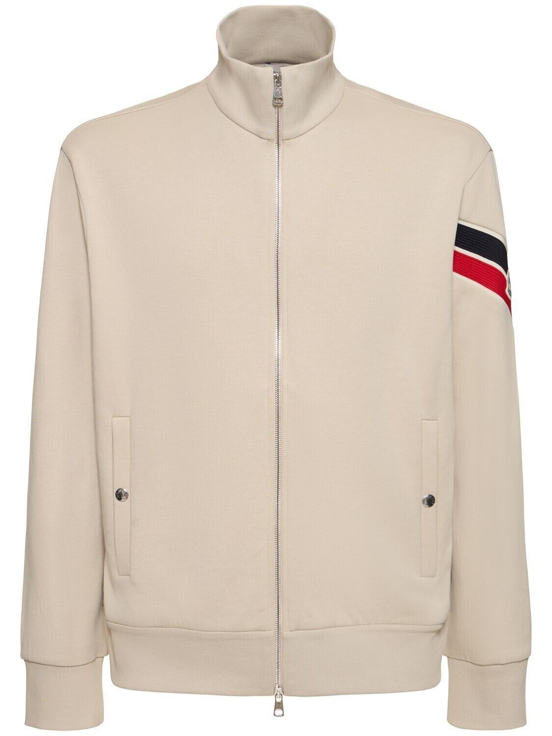 MONCLER $985 Grey Cotton Zip Sweatshirt New size L