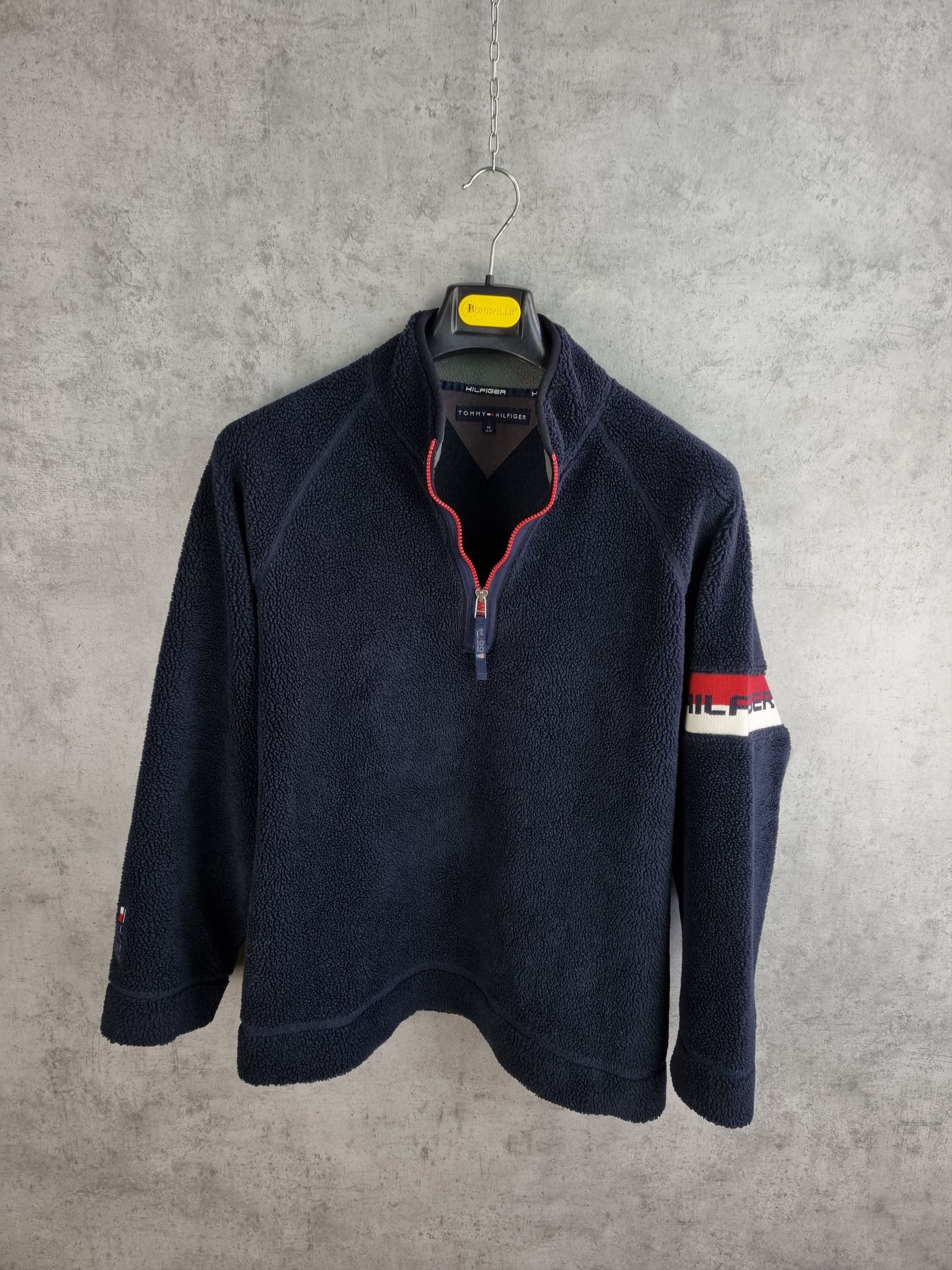 Tommy Hilfiger × Tommy Jeans Rare Tommy Hilfiger half zip up Deep Pile Fleece Navy Size US L / EU 52-54 / 3 - 18 Thumbnail