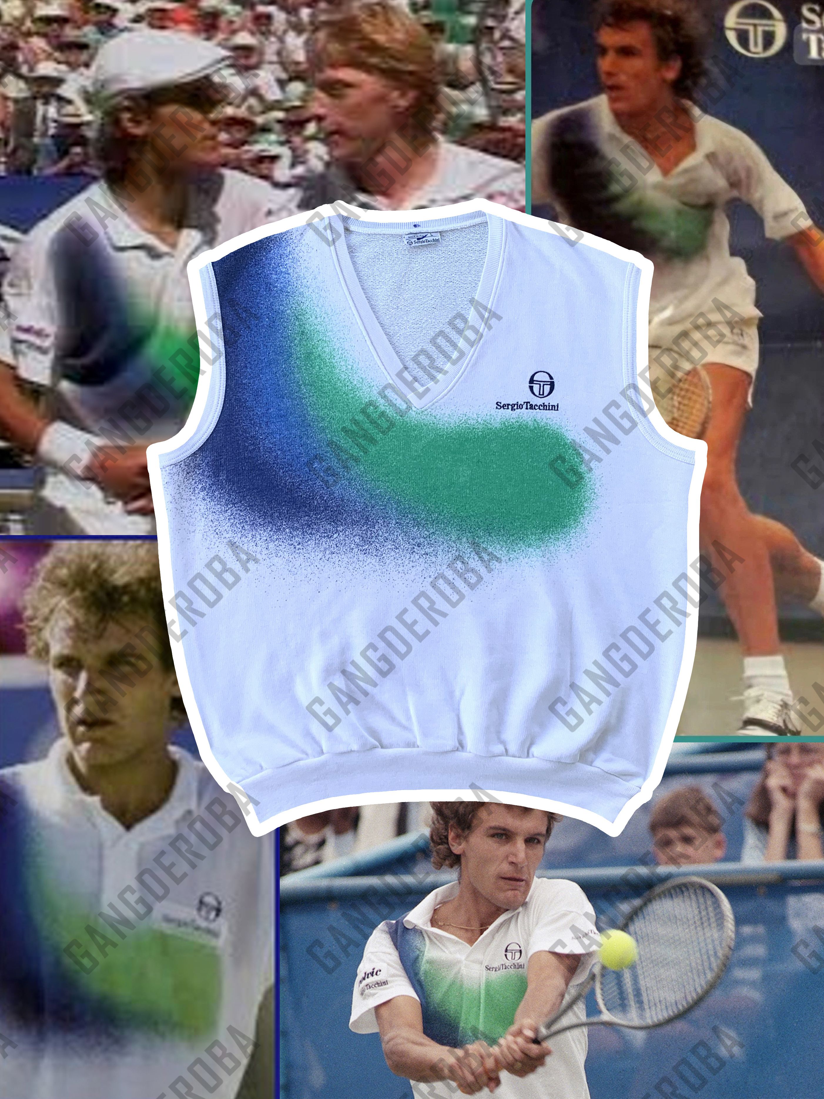 Sergio Tacchini Vintage 80s SERGIO TACCHINI Vest Sweater Tennis Wilander Size US XL / EU 56 / 4 - 1 Thumbnail
