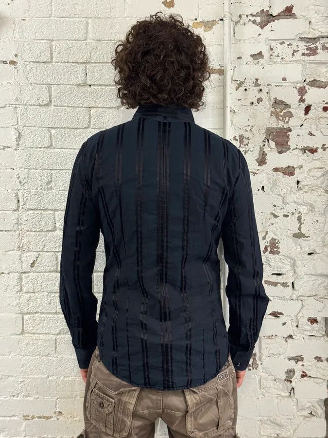 Dolce & Gabbana 2000s Dolce & Gabbana Lined Mafia Navy Shirt Size US S / EU 44-46 / 1 - 3 Thumbnail
