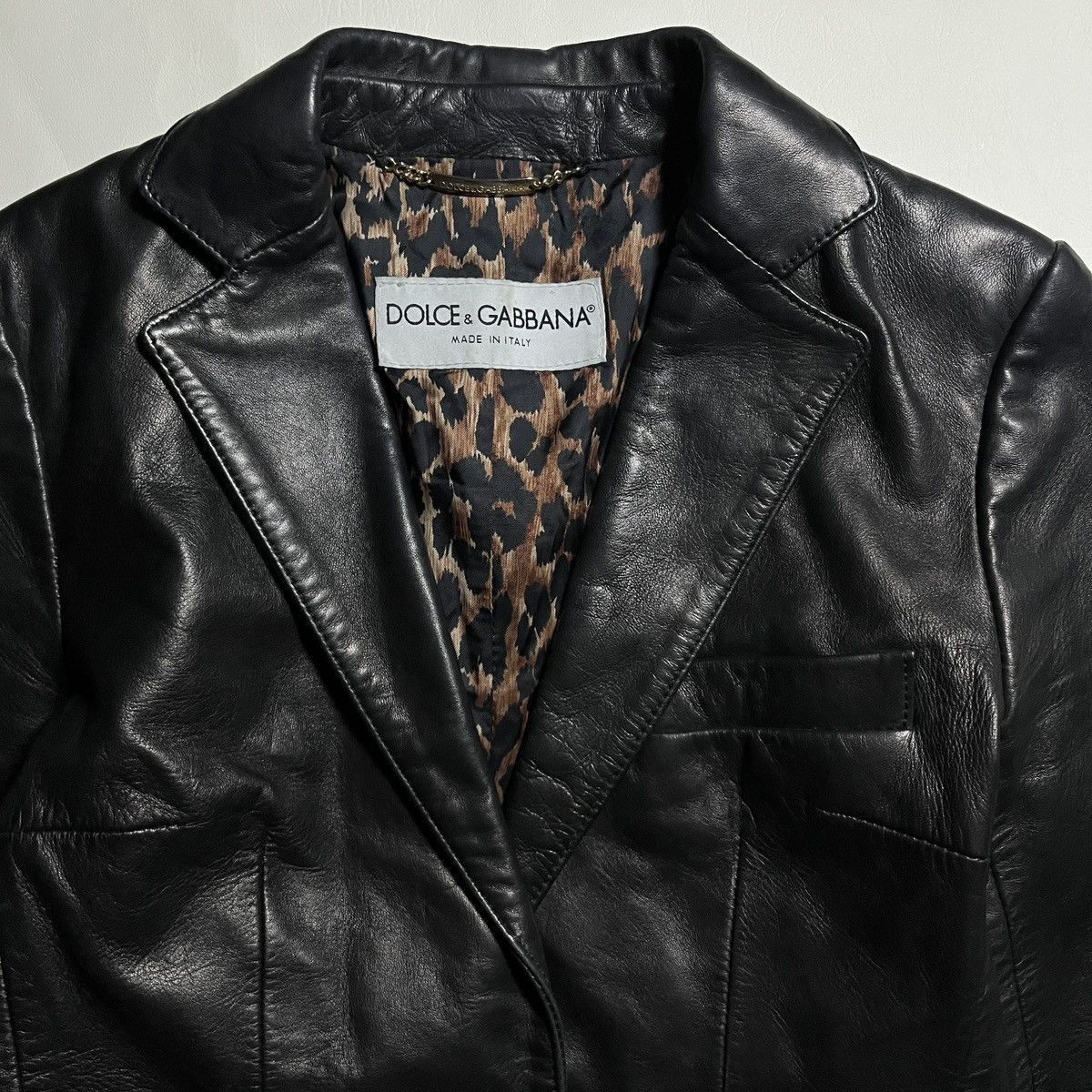 Dolce & Gabbana Dolce & Gabbana Leopard Silk Lining Leather Jacket Size US M / EU 48-50 / 2 - 2 Thumbnail