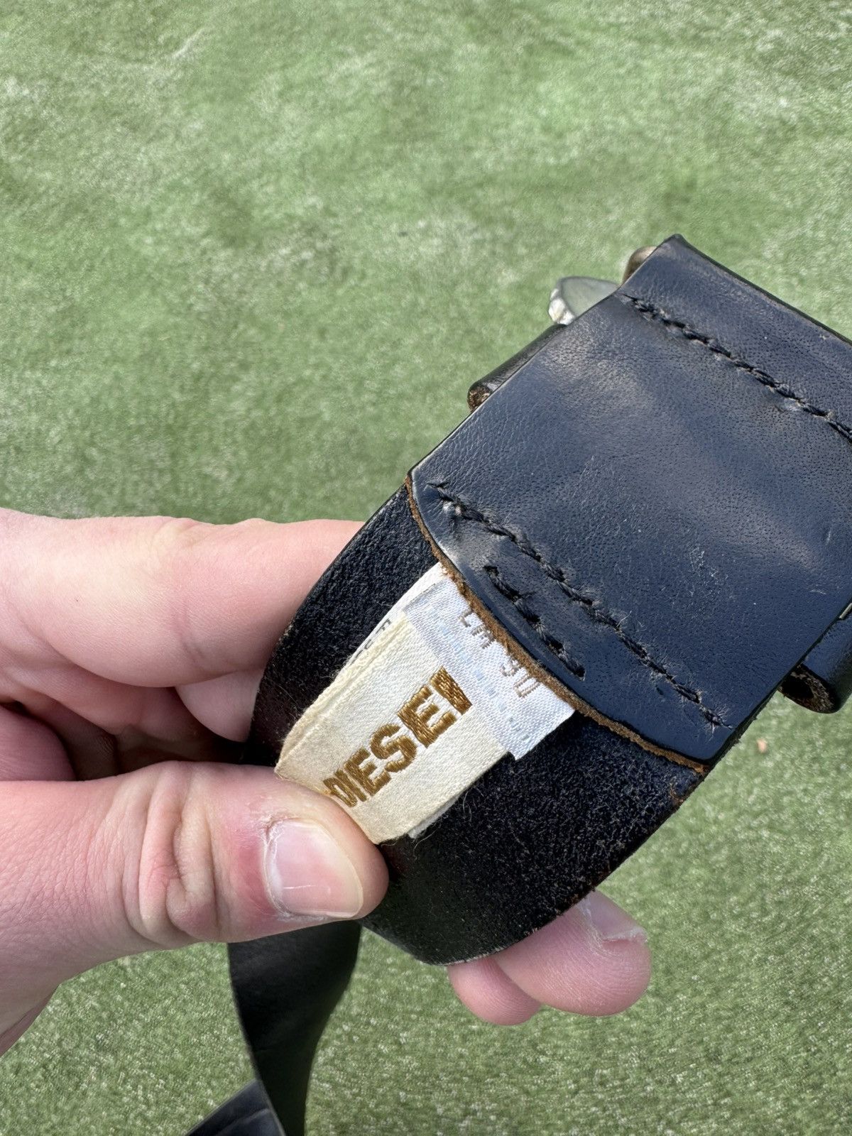 Diesel DIESEL Metallic Punk Buckle Big Punk Logo Y2K Leather Belt Size ONE SIZE - 4 Thumbnail