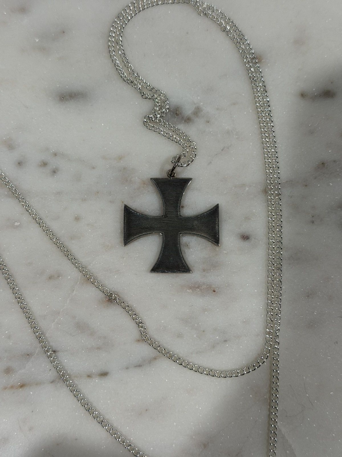 Enfants Riches Deprimes Enfants Riches Deprimes Silver Cross Gothic Logo Necklace Size ONE SIZE - 9 Thumbnail