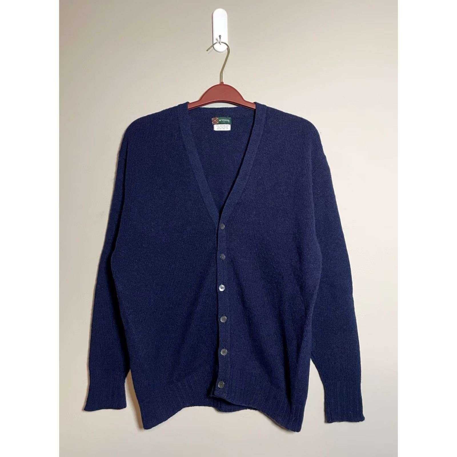McGregor VINTAGE McGregor Cardigan Sweater Men’s L Blue Knit Ribbed Button Fall Winter Spring Size US L / EU 52-54 / 3 - 2 Thumbnail