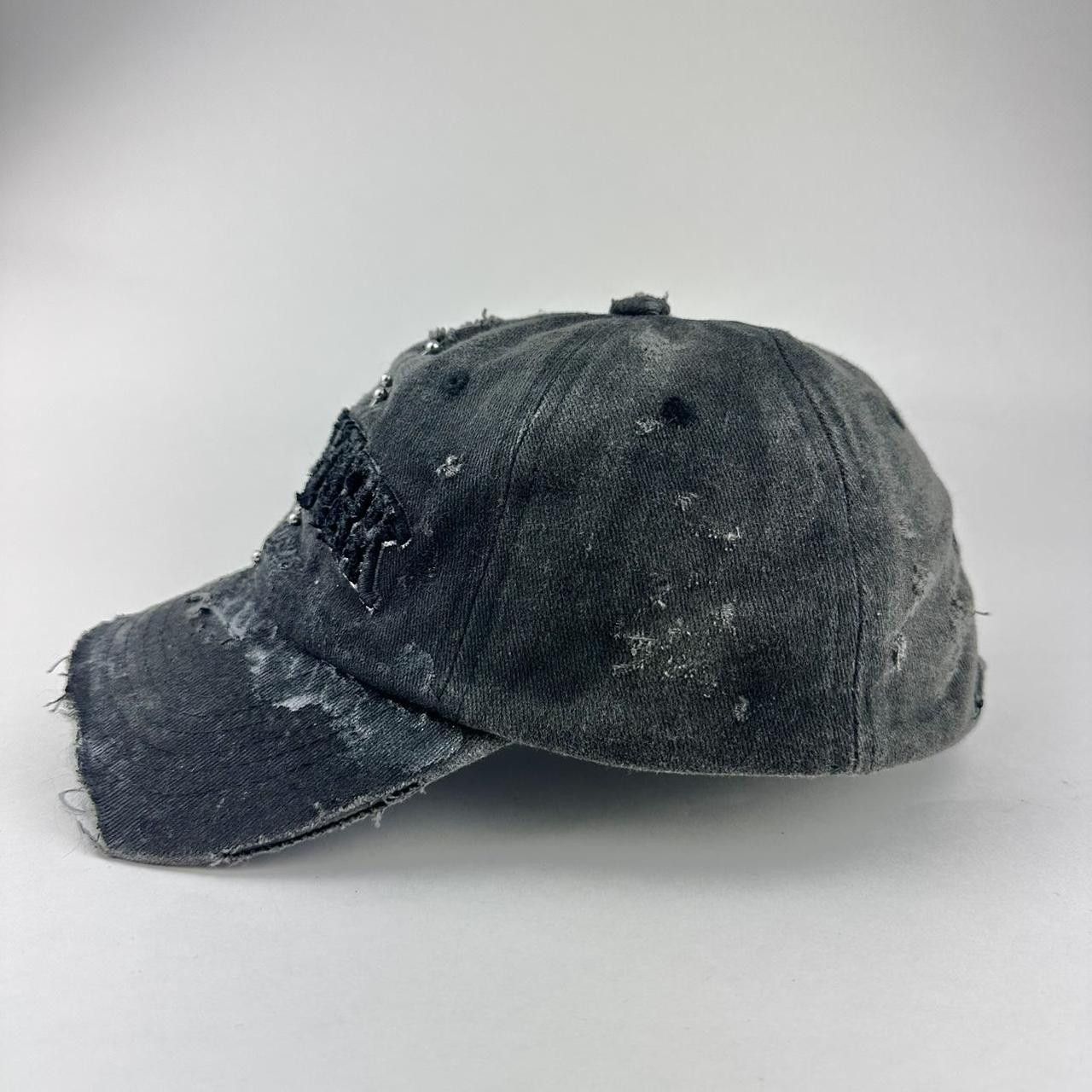 Other ASTROBOI* 'Kinky' NYC Black Distressed Pierced .5 Visor Hat Size ONE SIZE - 3 Thumbnail