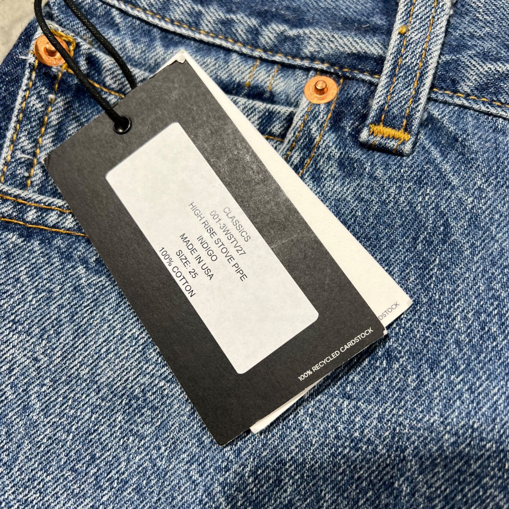 RE/DONE $499 NWT RE/DONE x LEVI'S HIGH RISE STOVE PIPE JEANS SZ 25 Size 25" / US 0 / IT 36 - 8 Thumbnail