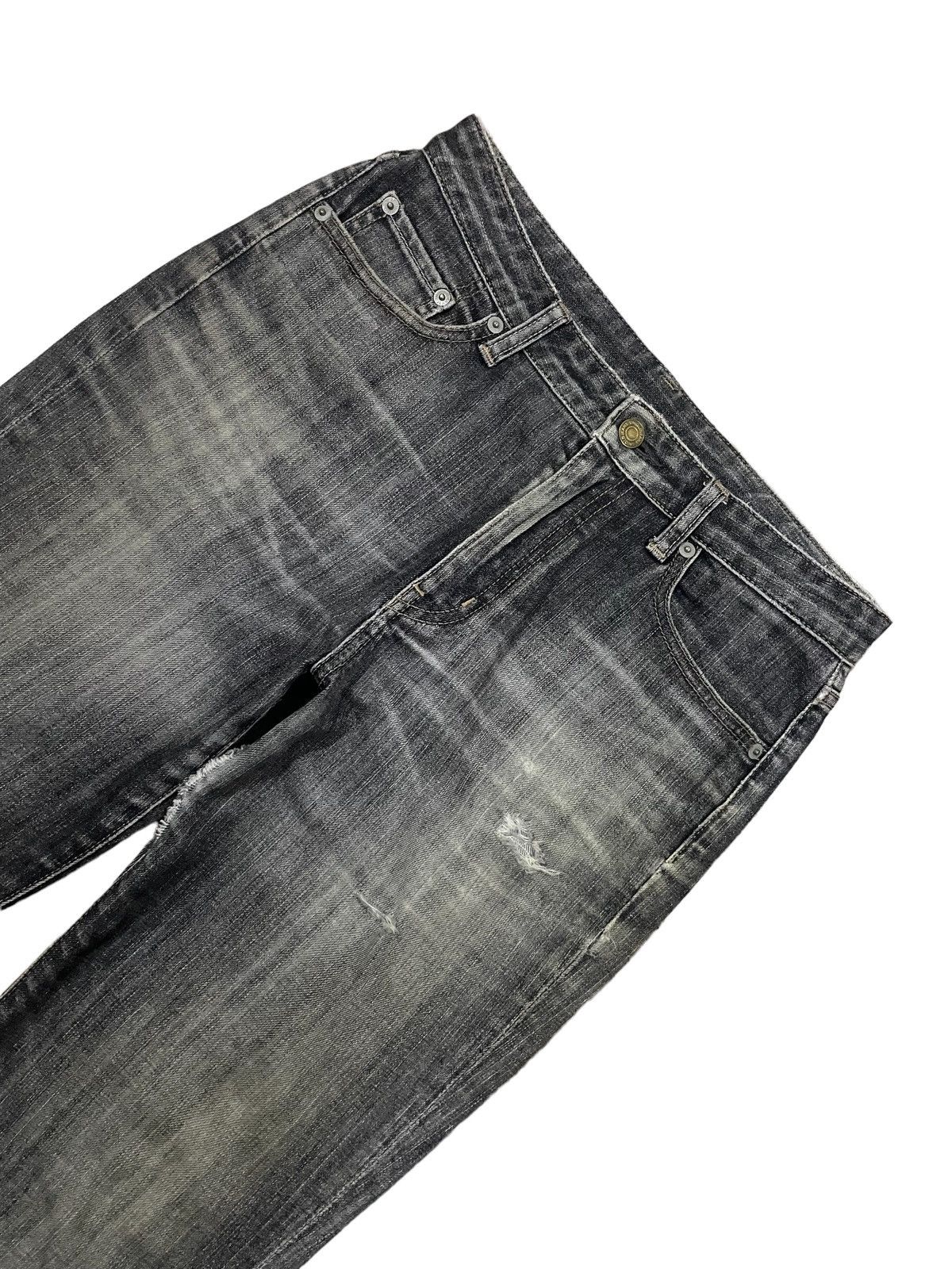 Jun Takahashi Vintage Y2K Japanese Denim Grey Wash Ripped Bootcut Jeans Size US 29 - 6 Thumbnail