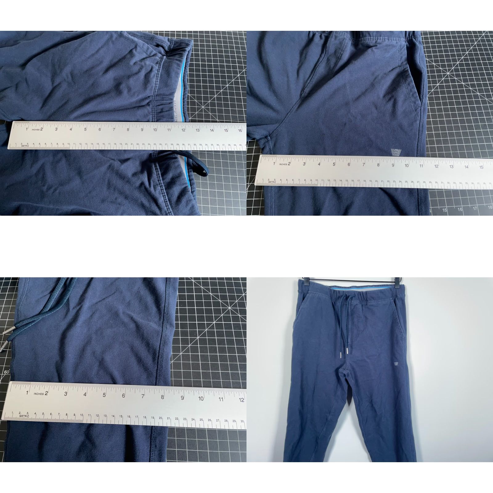 Vintage VINTAGE Mack Weldon Ace Sweatpants Mens Medium Dark Blue Drawstring Joggers Size US 31 - 8 Thumbnail