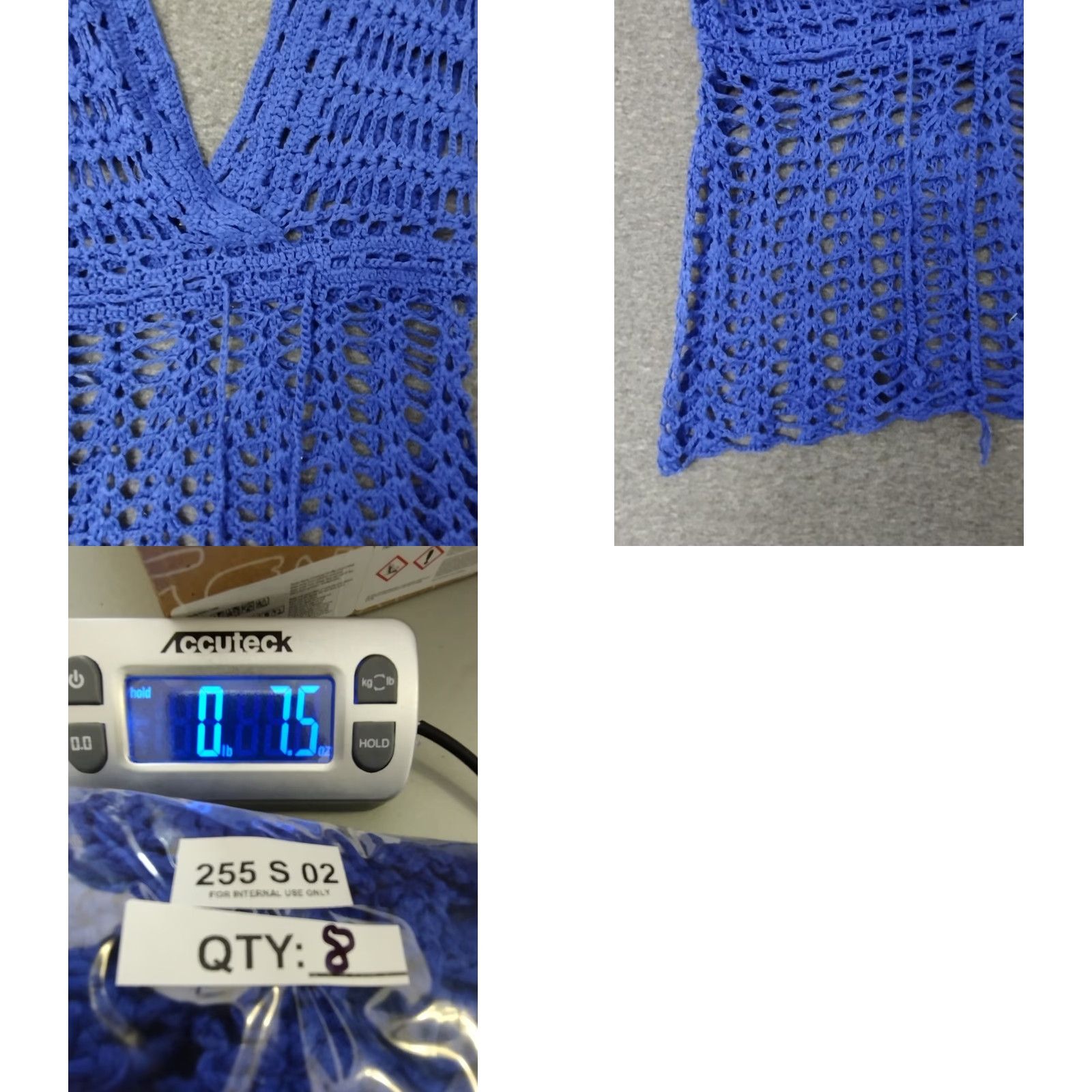 Vintage Codigo Crochet Knitted Blue V-Neck Beach Mini Dress M Size M / US 6-8 / IT 42-44 - 8 Thumbnail