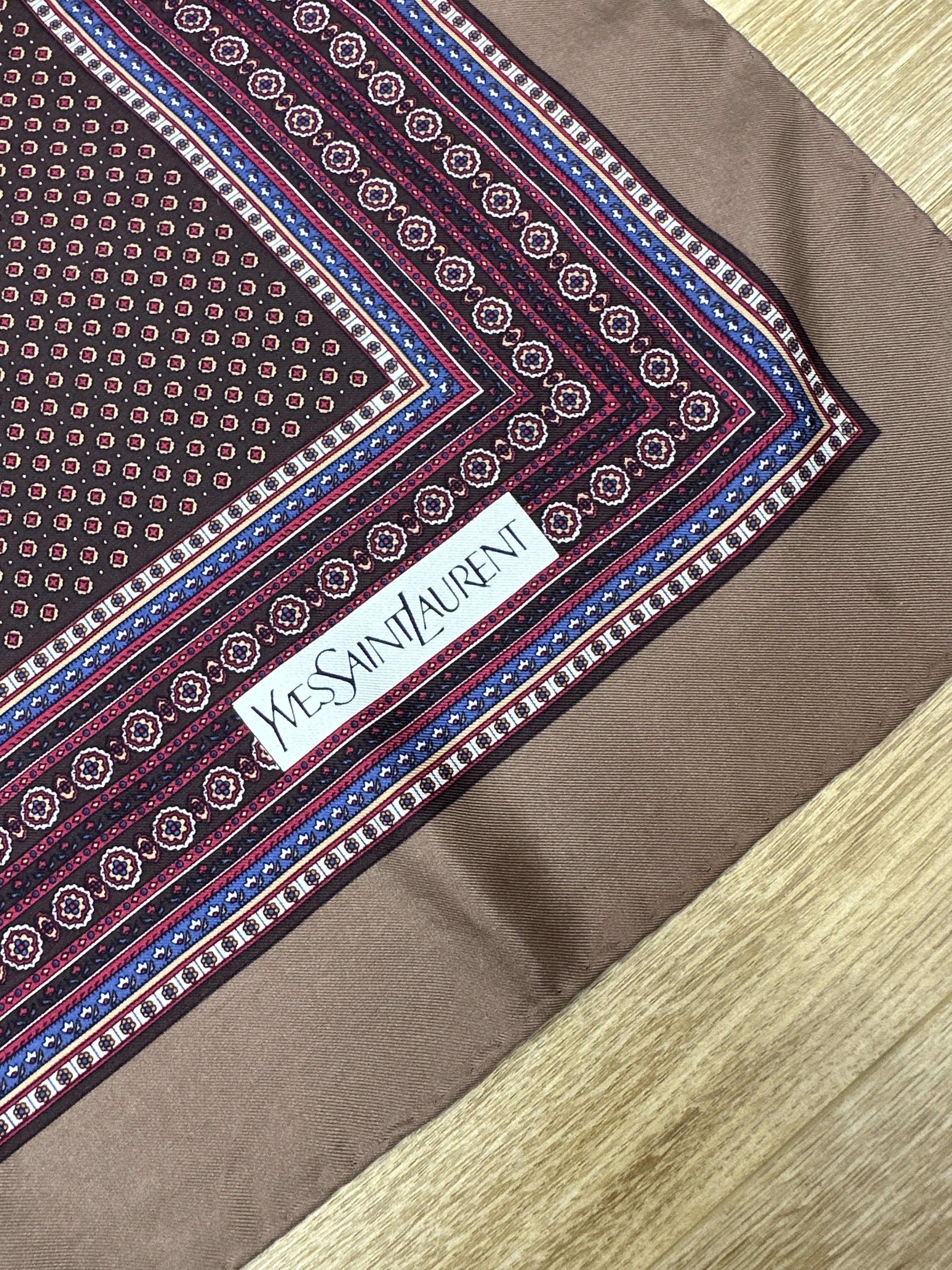 Yves Saint Laurent Yves Saint Laurent Vintage Silk Scarf 90s Geometric Square Size ONE SIZE - 2 Thumbnail
