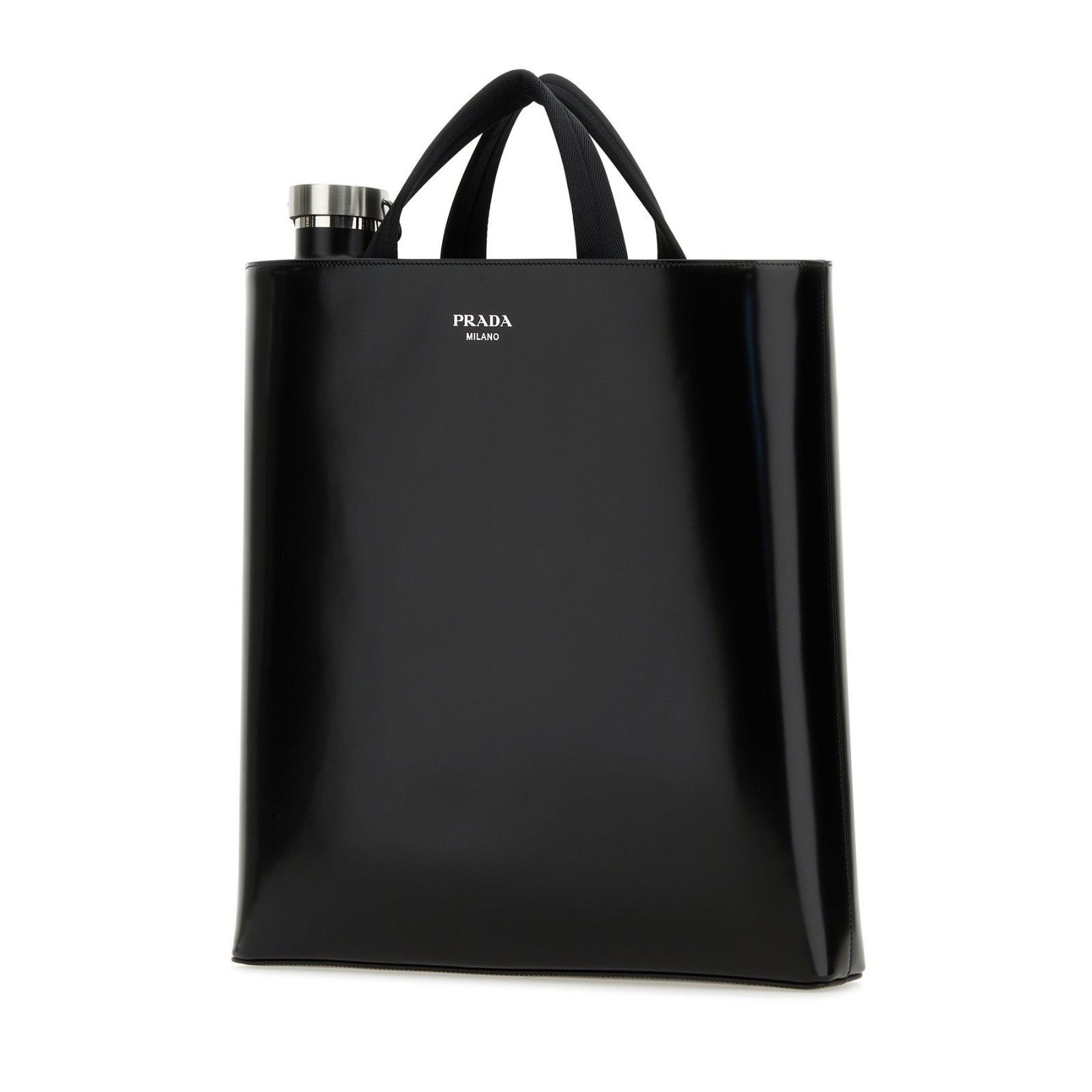 Prada PRADA Small Black Leather Shopper Tote Bag New And Authentic Size ONE SIZE - 2 Thumbnail
