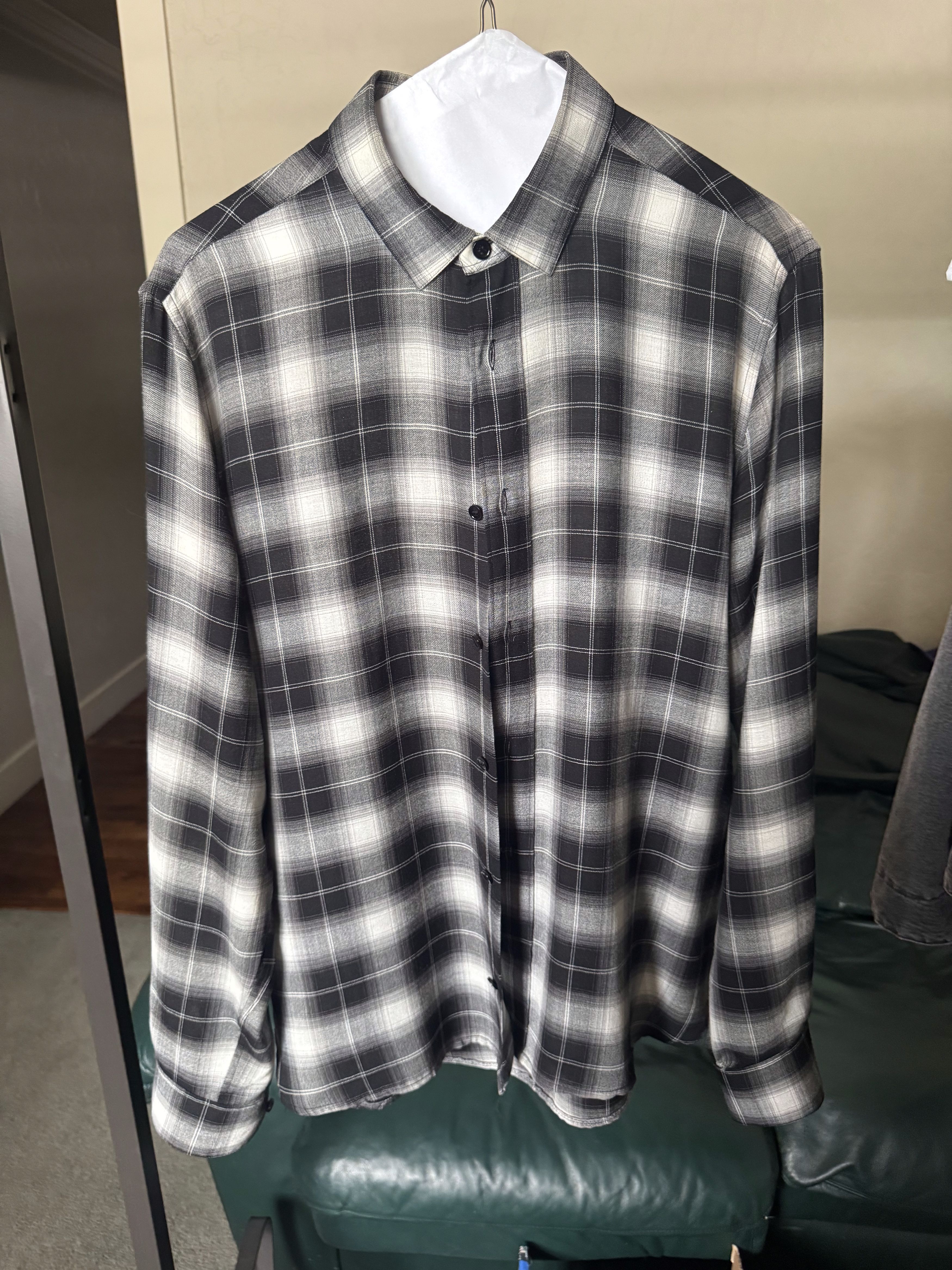 Saint Laurent Paris SS16 Black and White Flannel