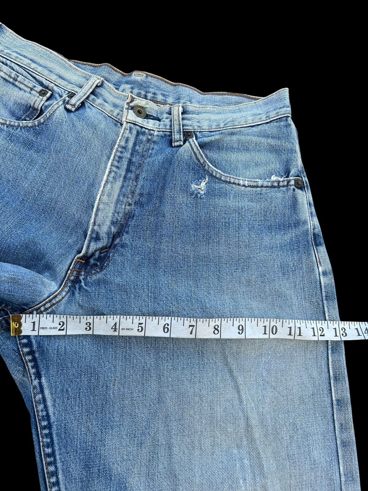 Japanese Brand × Kapital × Vintage THRASHED Levis Selvedge Vintage Distressed Short Denim Size US 32 / EU 48 - 18 Thumbnail