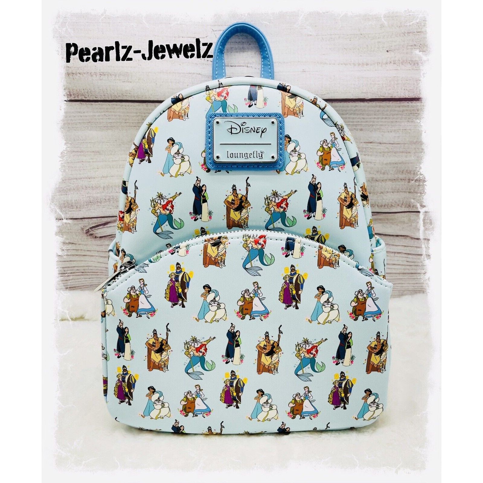 image of Loungefly Disney Princess Fathers Dads & Daughters Backpack in Blue, Women's