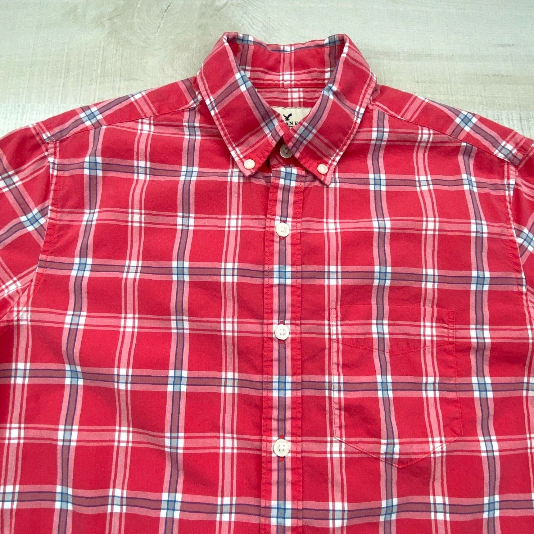 American Eagle Outfitters American Eagle Womens Plaid Button Up Shirt XS Pink Seriously Soft Classic Fit Size XS / US 0-2 / IT 36-38 - 2 Thumbnail