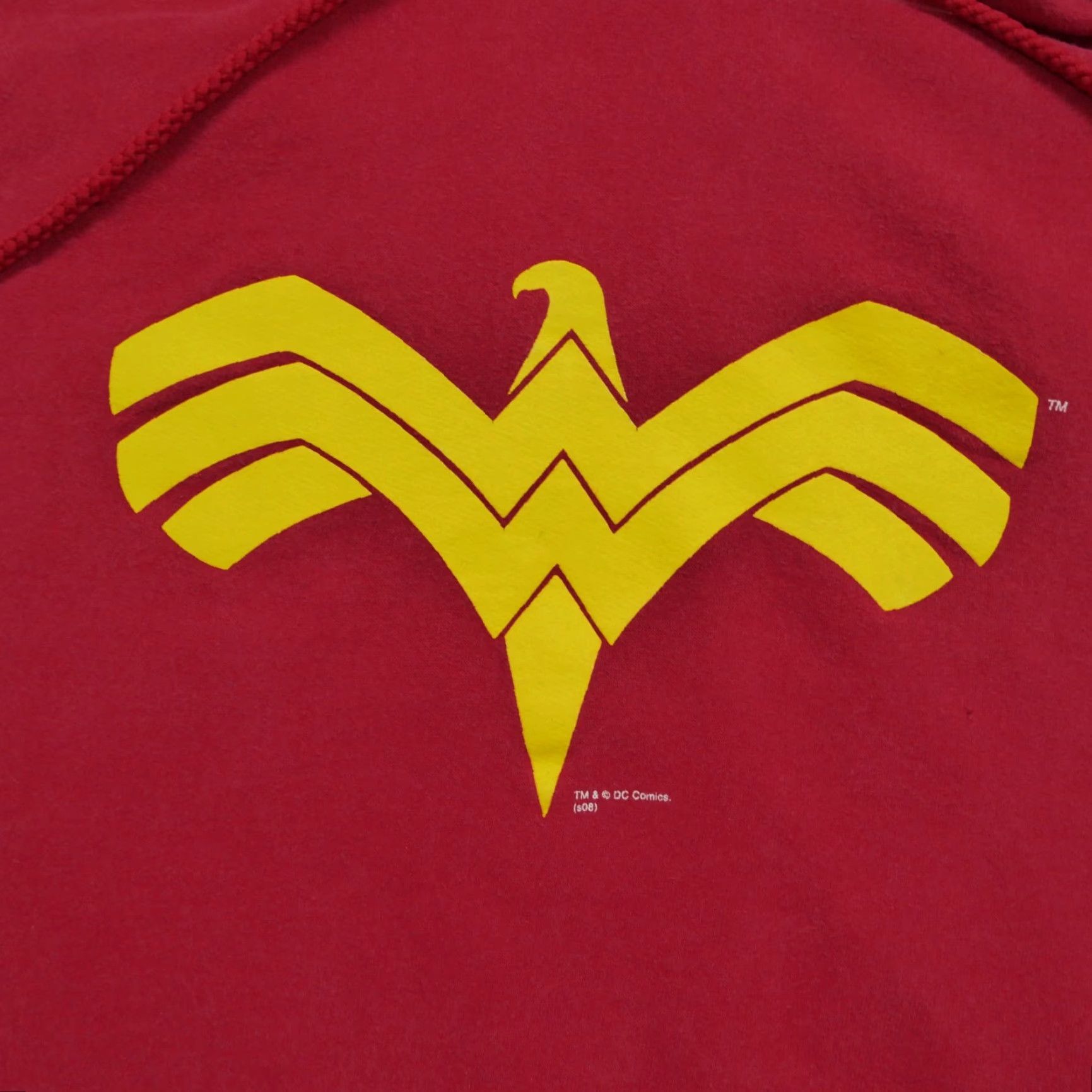 DC Comics VINTAGE Wonder Woman Hoodie Mens Large Red Pullover DC Comics Y2K Size US L / EU 52-54 / 3 - 2 Thumbnail