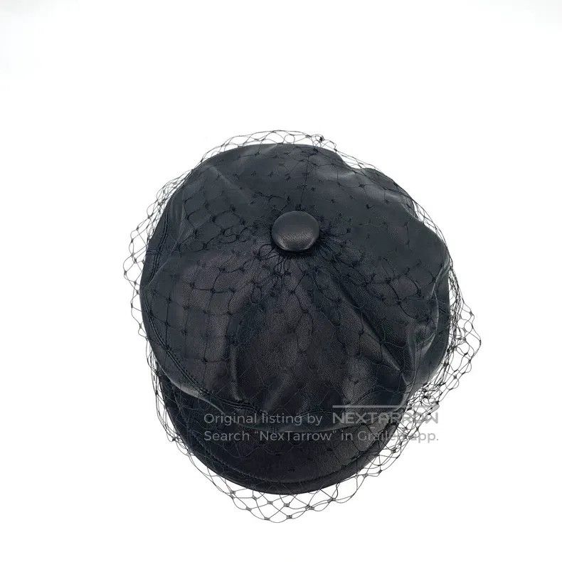 Dior Dior Size59 Black mesh lace sheep leather beret newspaper b Size ONE SIZE - 5 Thumbnail