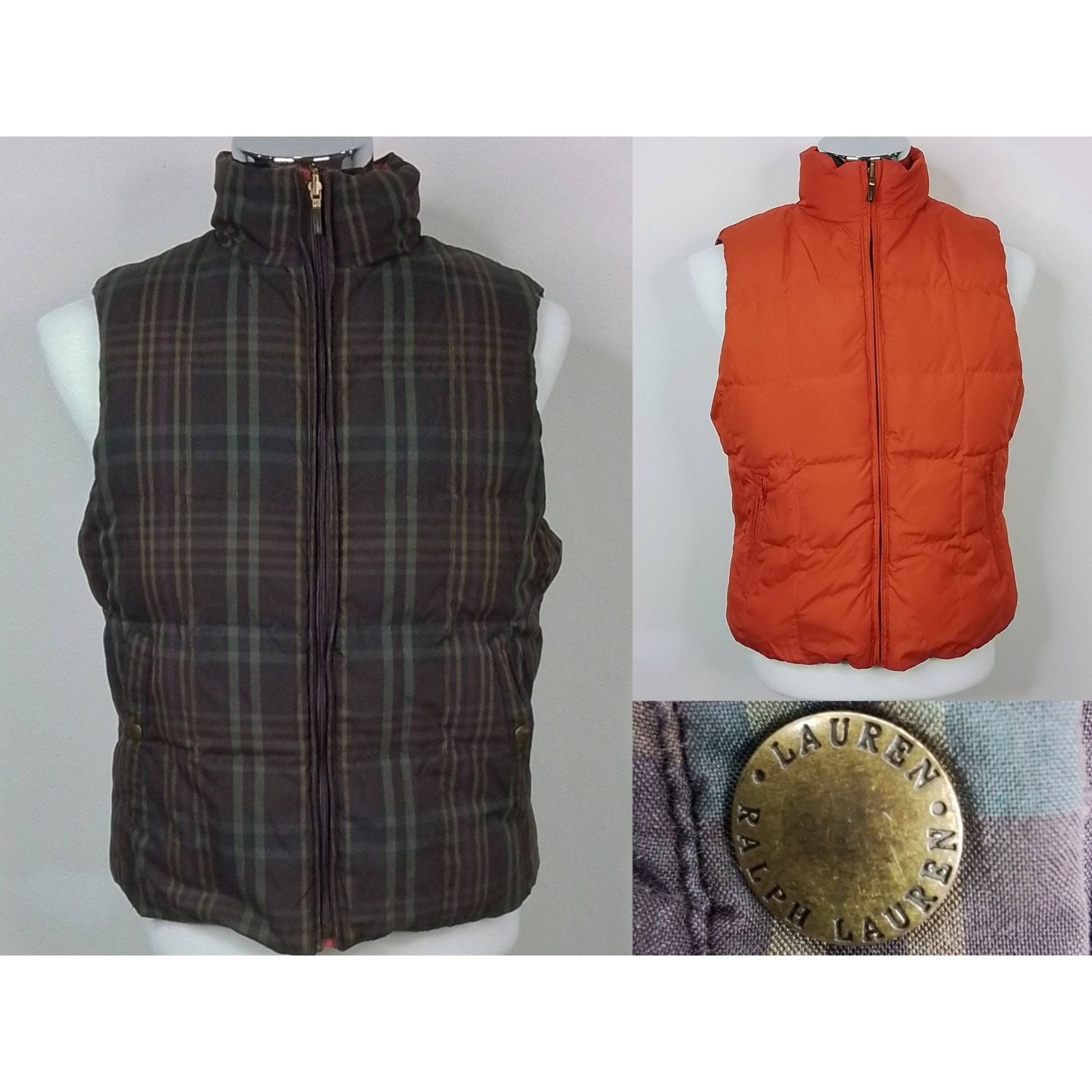 Ralph Lauren Ralph Lauren Reversible Vest Men's L Plaid/Orange #J2997 Size US L / EU 52-54 / 3 - 1 Thumbnail