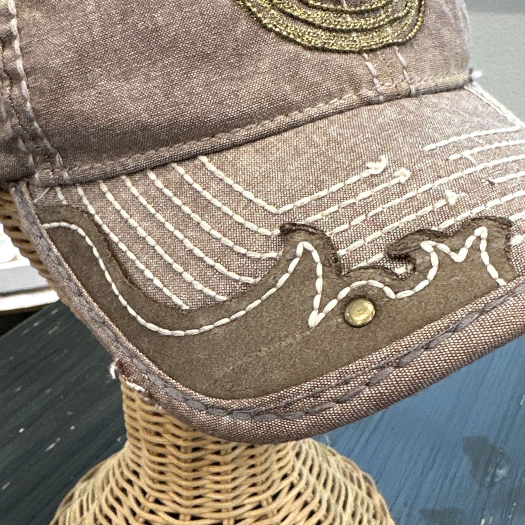 True Religion VINTAGE True Religion Baseball Cap Mens One Size Black Distressed Horseshoe Logo Hat Size ONE SIZE - 7 Thumbnail