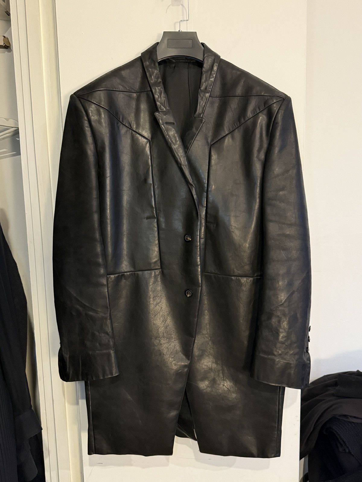 Rick Owens Rick Owens Black Jumbo Tatlin Leather Jacket Size US M / EU 48-50 / 2 - 14 Thumbnail