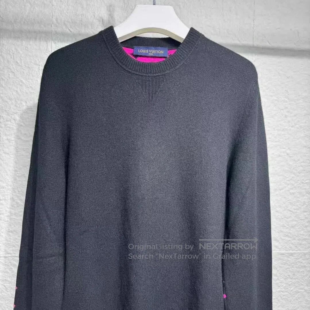 Louis Vuitton louis vuitton black purple wool sweater. Size US XL / EU 56 / 4 - 2 Thumbnail