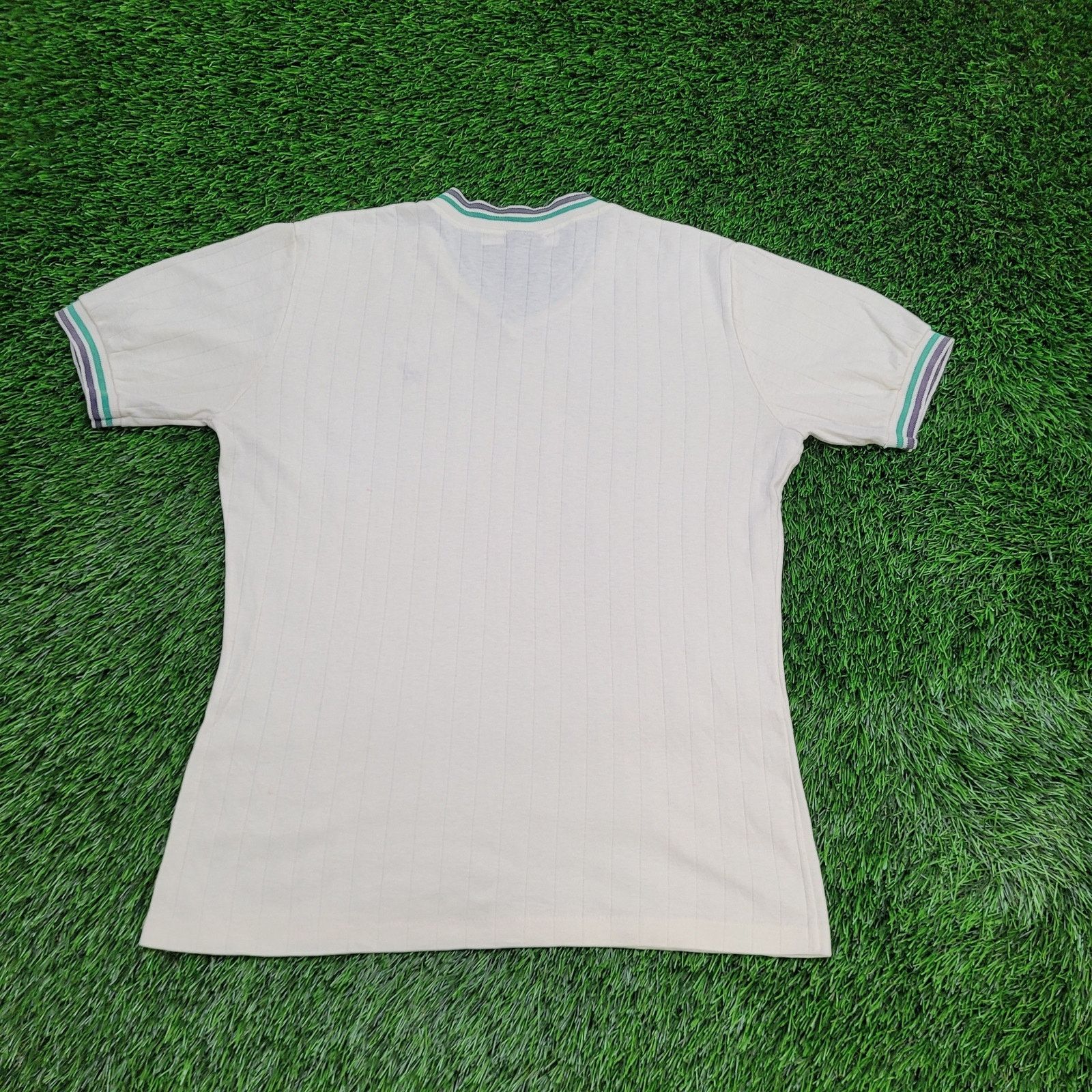 Jantzen VTG 90s Jantzen Ribbed V-Neck Ringer Shirt Medium 19x26 USA Size US M / EU 48-50 / 2 - 3 Thumbnail