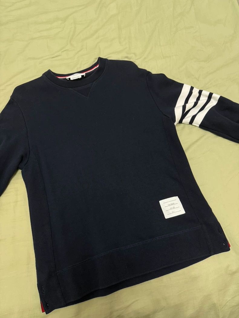 Thom Browne THOM BROWNE 4-Stripe Crewneck Sweatshirt - dmc Size US M / EU 48-50 / 2 - 1 Thumbnail