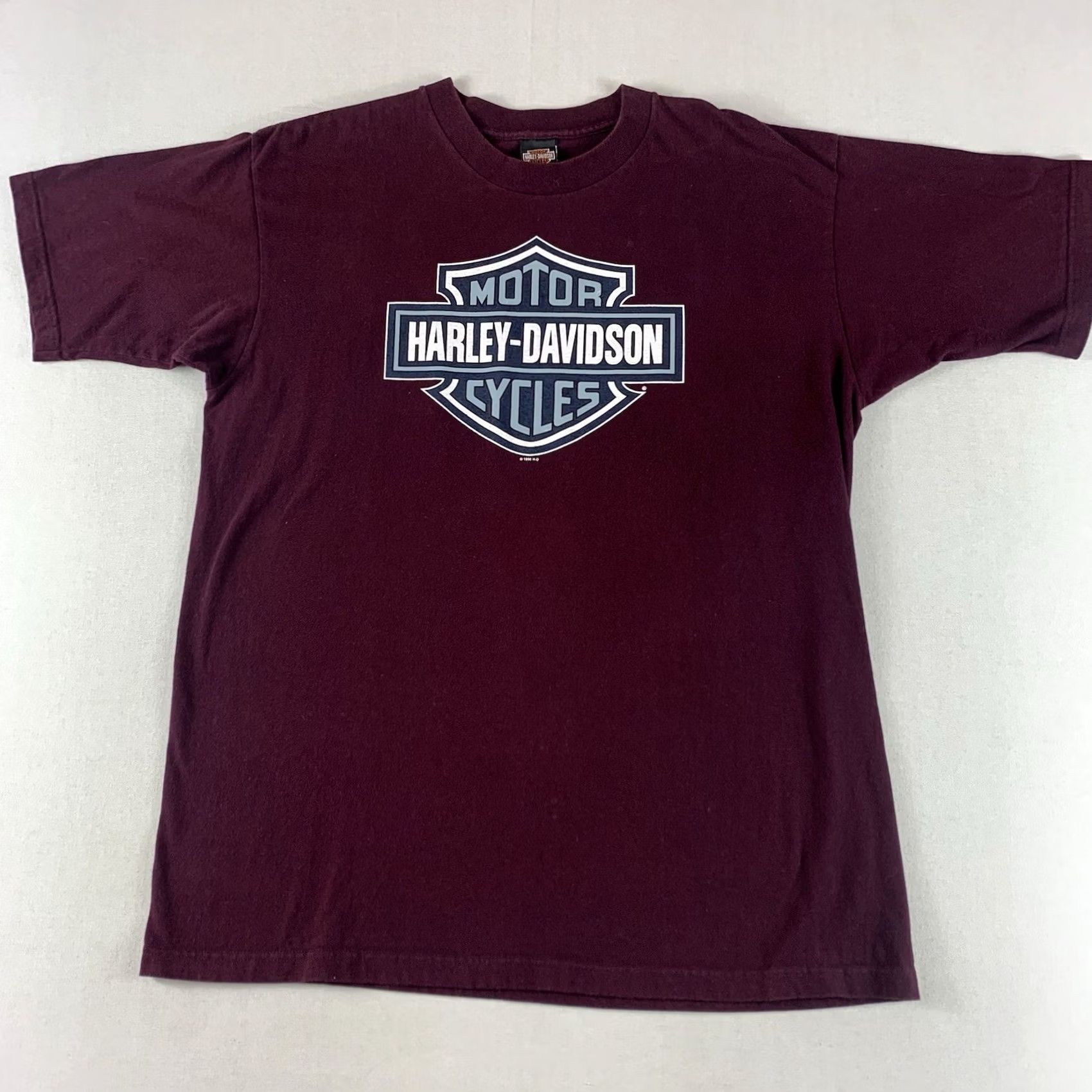 Harley Davidson VINTAGE Harley Davidson Shirt Mens XL 1996 Holoubek Glendale Burgundy 90s Size US XL / EU 56 / 4 - 2 Thumbnail