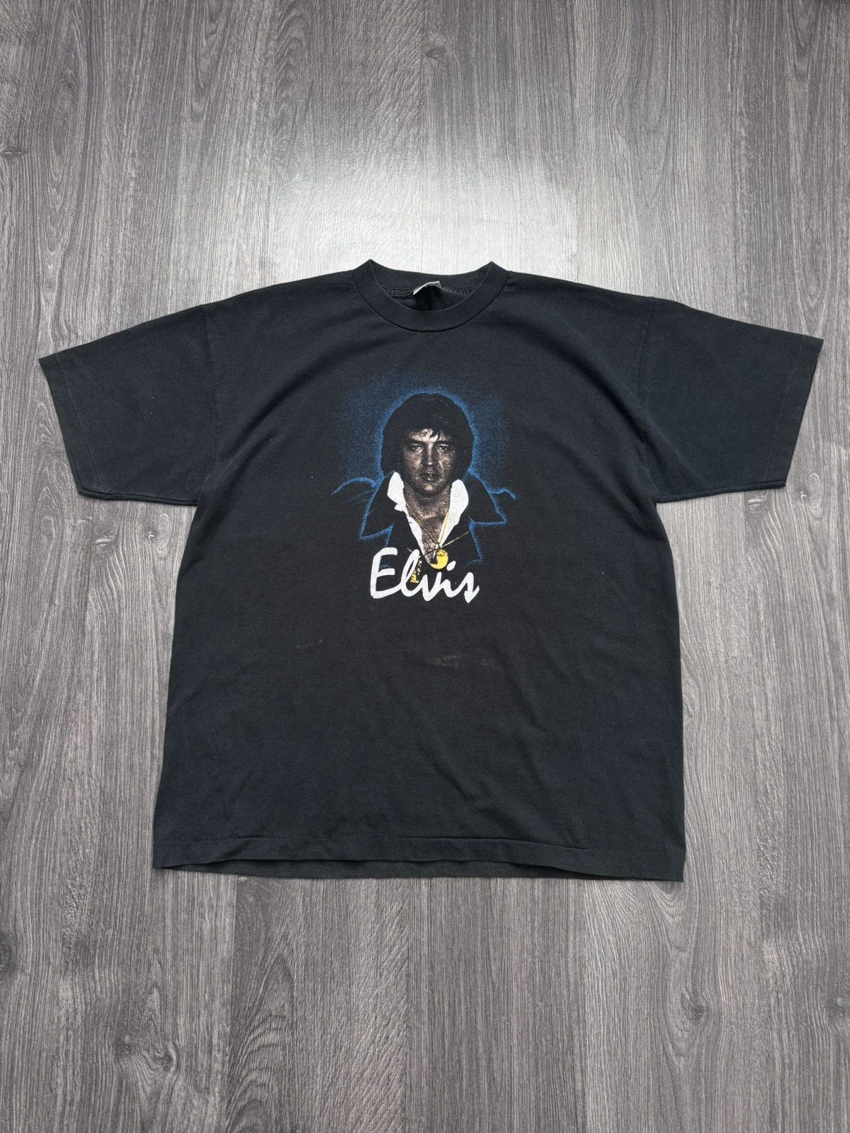 Band Tees Vintage Elvis 90s Big Face print distressed t-shirt Size US XL / EU 56 / 4 - 1 Thumbnail