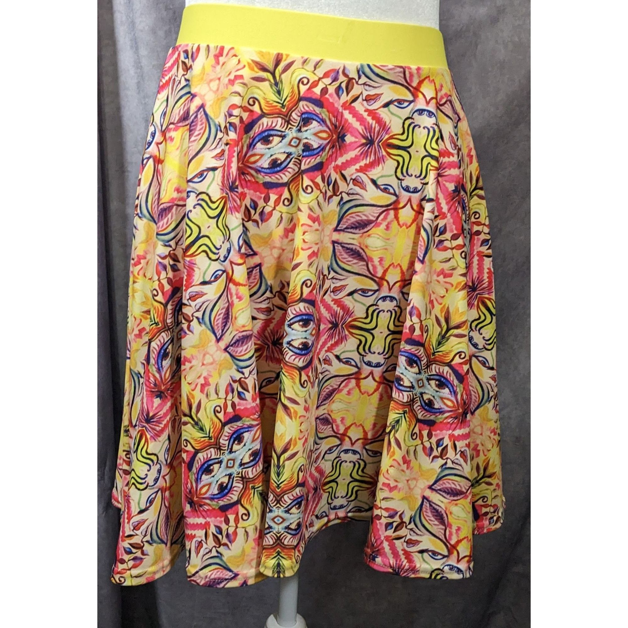 Other The Pastel Abstract Yellow And Pink Skater Skirt Size Medium Size 26" / US 2 / IT 38 - 5 Thumbnail